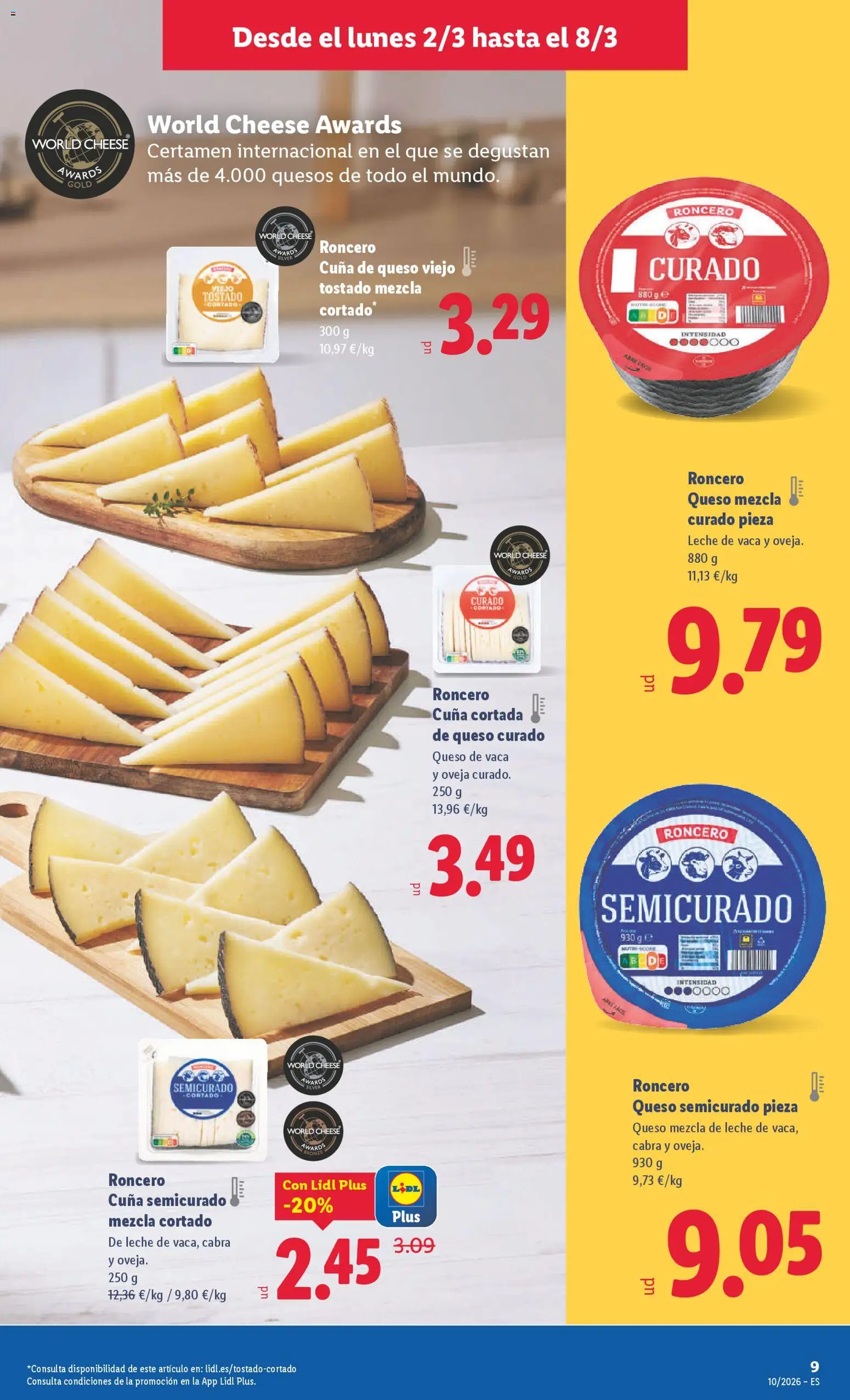 Lidl folleto │ válido desde el 02.03.2026 | Página: 11 | Productos: Queso de vaca, Leche, Queso, Cuna