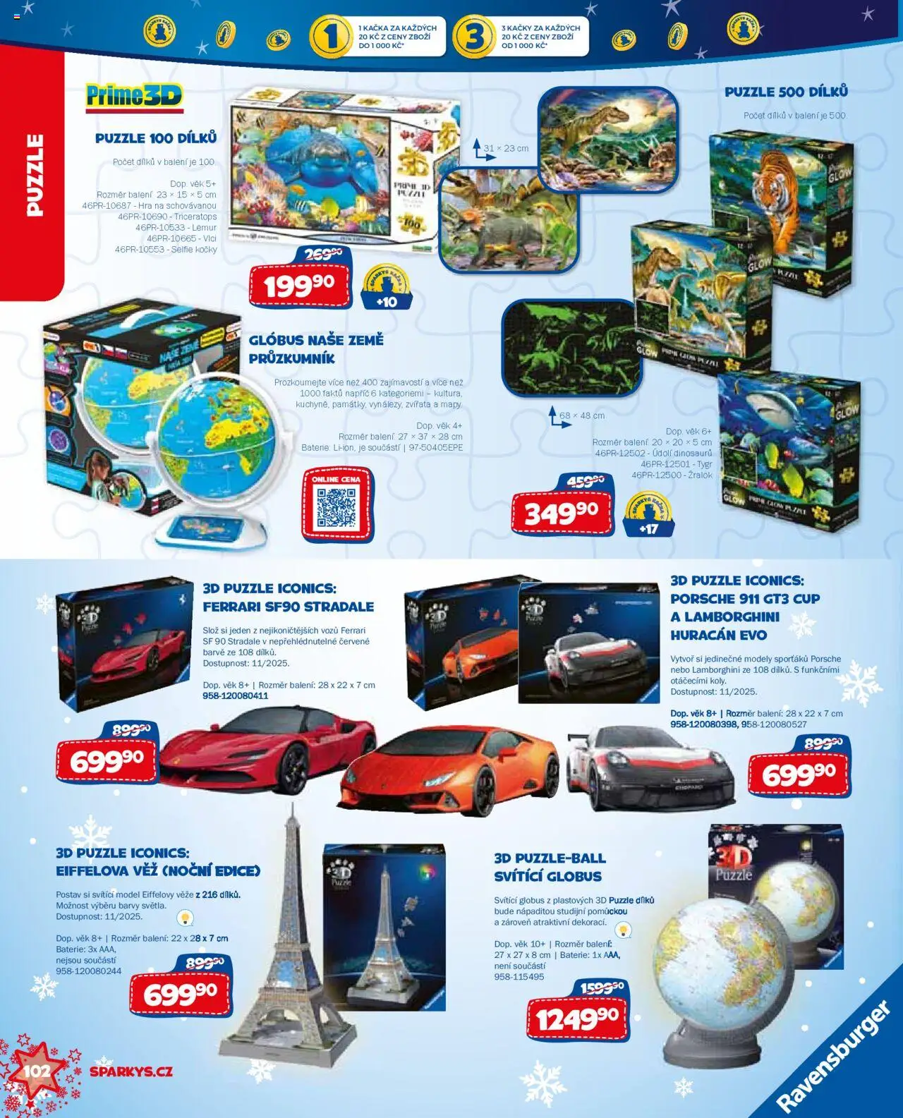 Sparkys katalog Vánoce od 01.10.2025 | Strana: 102 | Produkty: Globus, Hra, Puzzle, Barvy