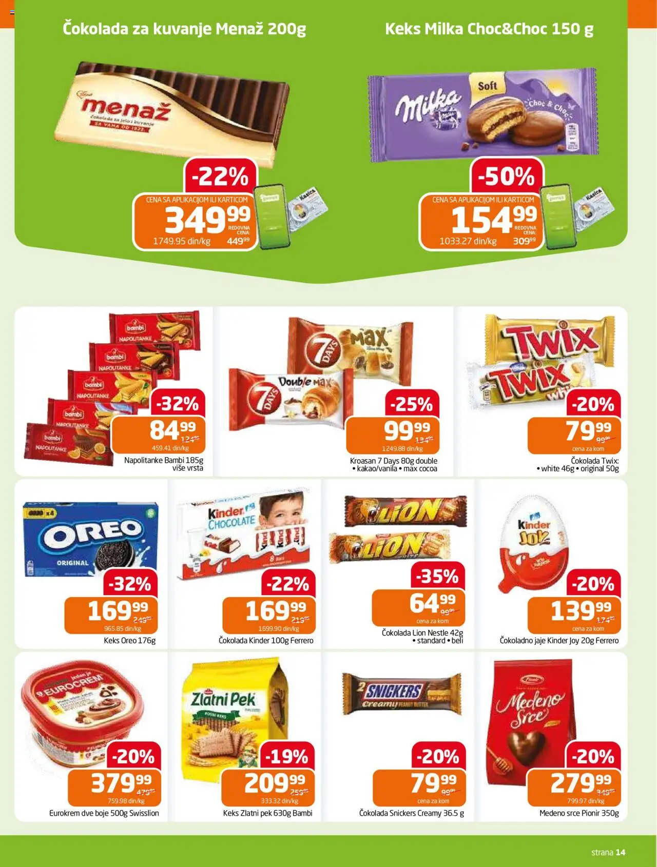 Gomex katalog - važi od 13.08.2025 | Strana: 14 | Proizvode: Kroasan, Eurocrem, Čokolada, Napolitanke
