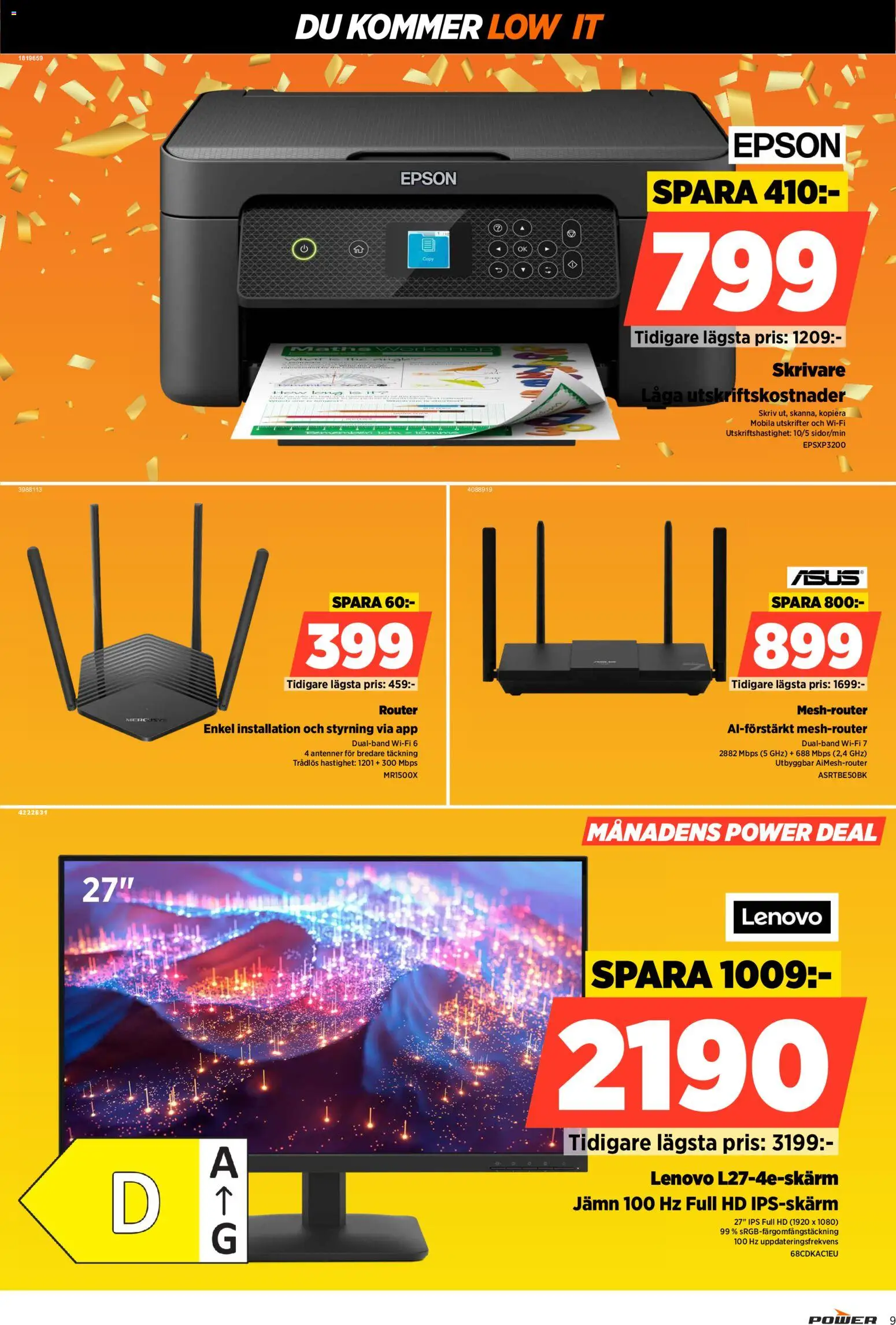 Power reklamblad aktuell från 09.03.2026 | Sida: 9 | Produkter: Skrivare, Router, Wifi