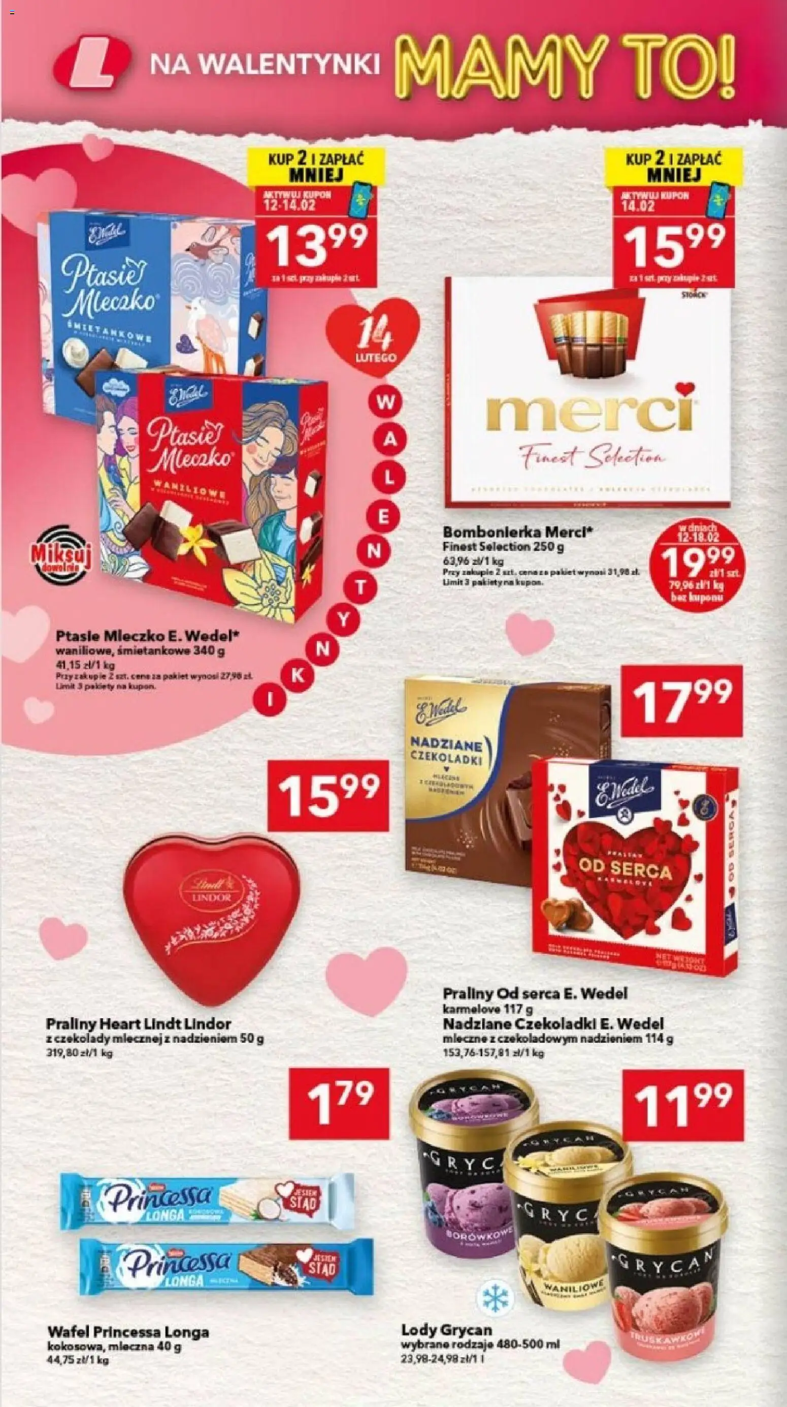 Lewiatan gazetka - Gdańsk od 12.02.2026 | Strona: 10 | Produkty: Czekolady, Praliny, Lody Grycan, Merci