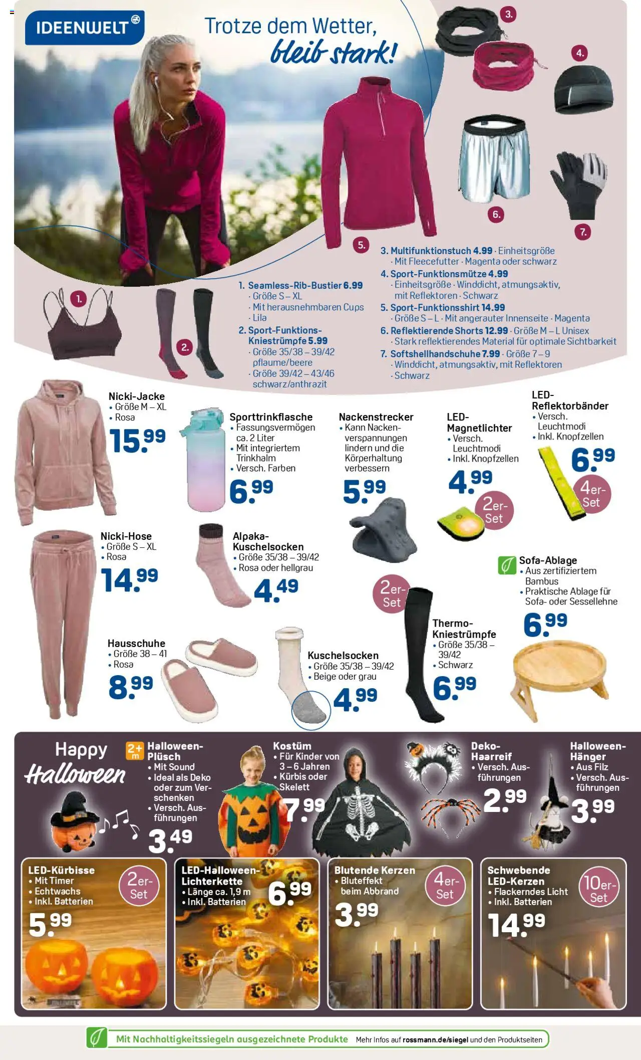 Rossmann Prospekt 	 – gültig ab 29.09.2025 | Seite: 2 | Produkte: Kniestrümpfe, Batterien, Sofa, Kürbis
