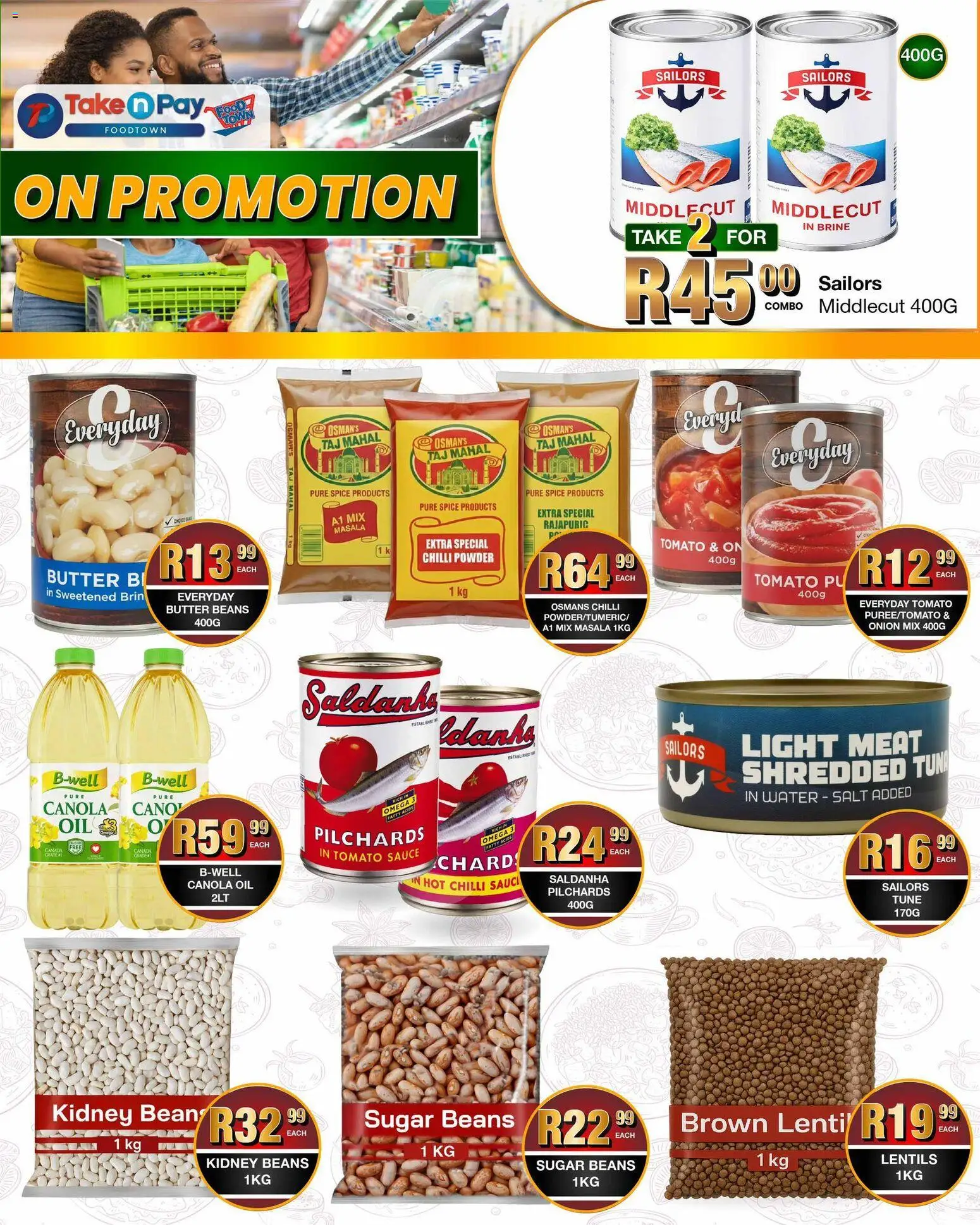 New Take n Pay catalogue – valid from 06.04.2026 | Page: 11 | Products: Pilchards, Tomato sauce, Water, Sugar