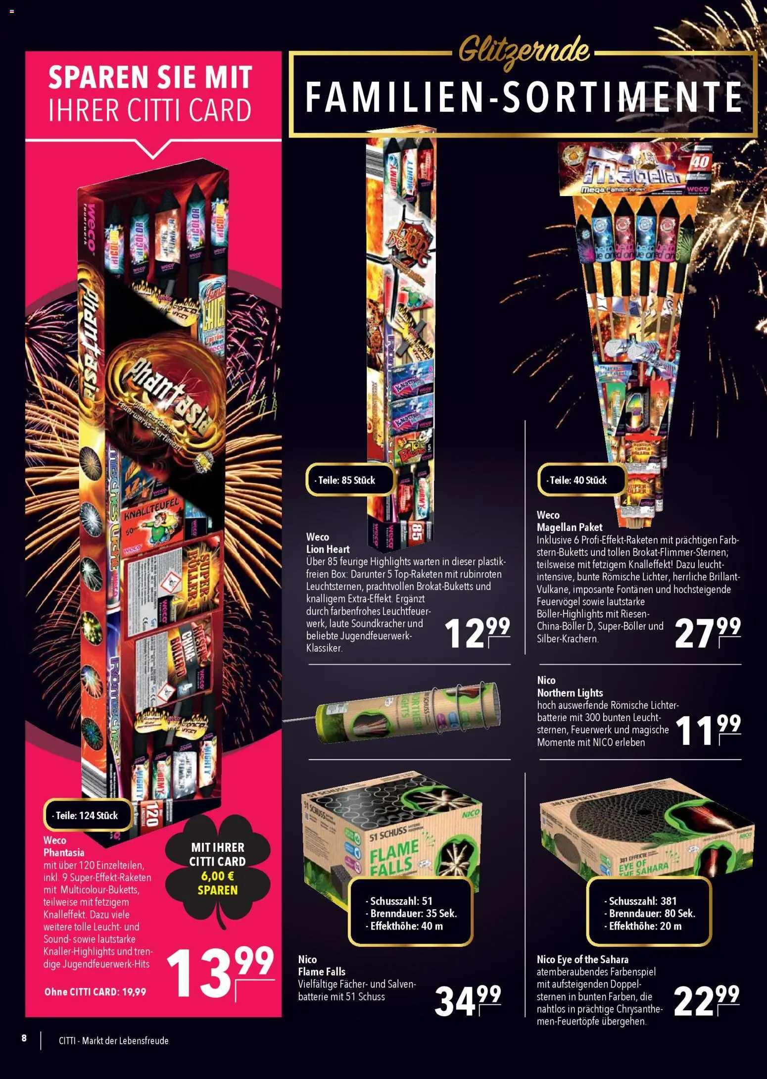 CITTI Markt  Silvester Feuerwerk – gültig ab 27.12.2025 | Seite: 8 | Produkte: Box, Batterie