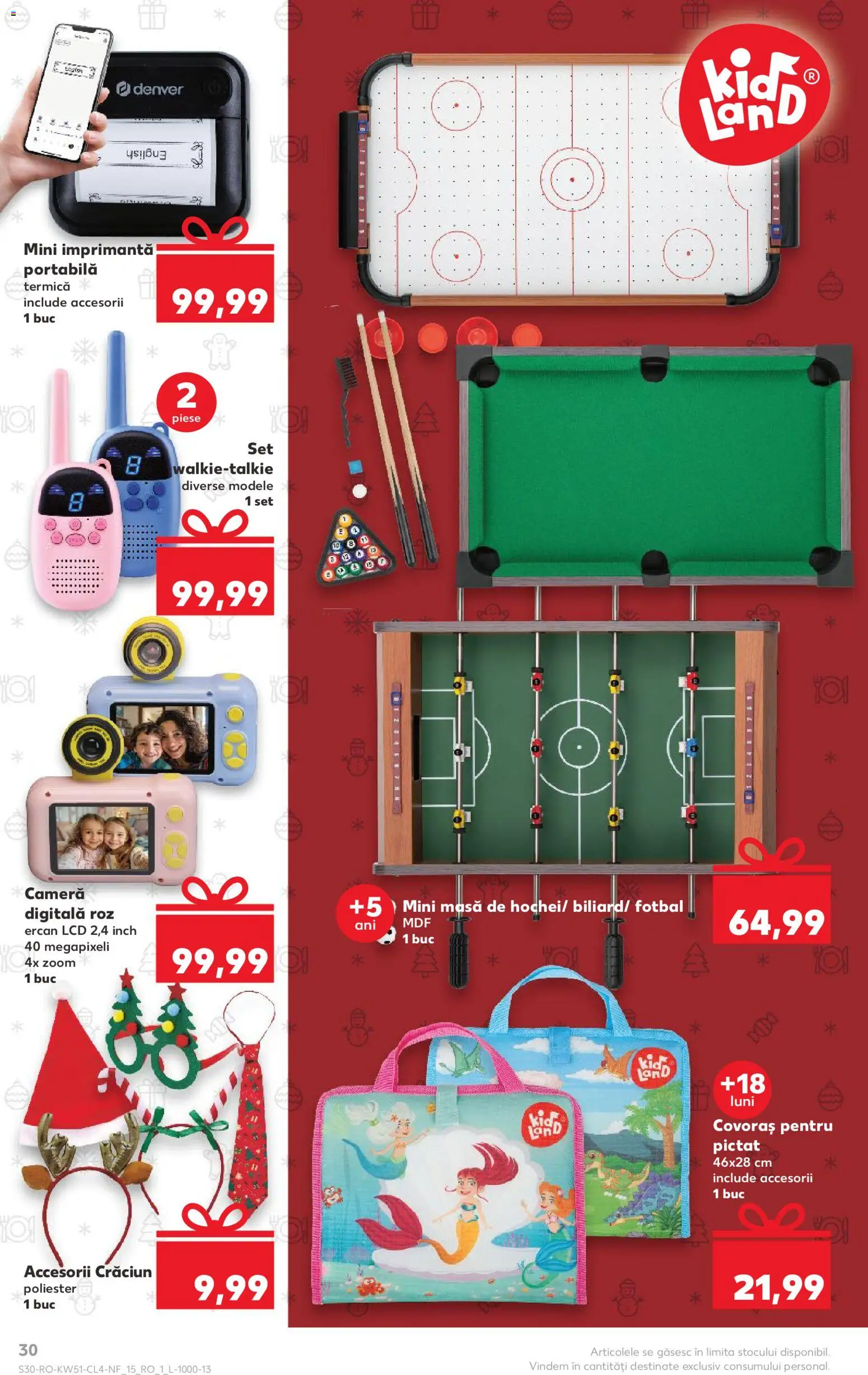 Noul catalog Kaufland – valabil de la 17.12.2025 | Pagină: 30 | Produse: Imprimantă, Cameră, Masă
