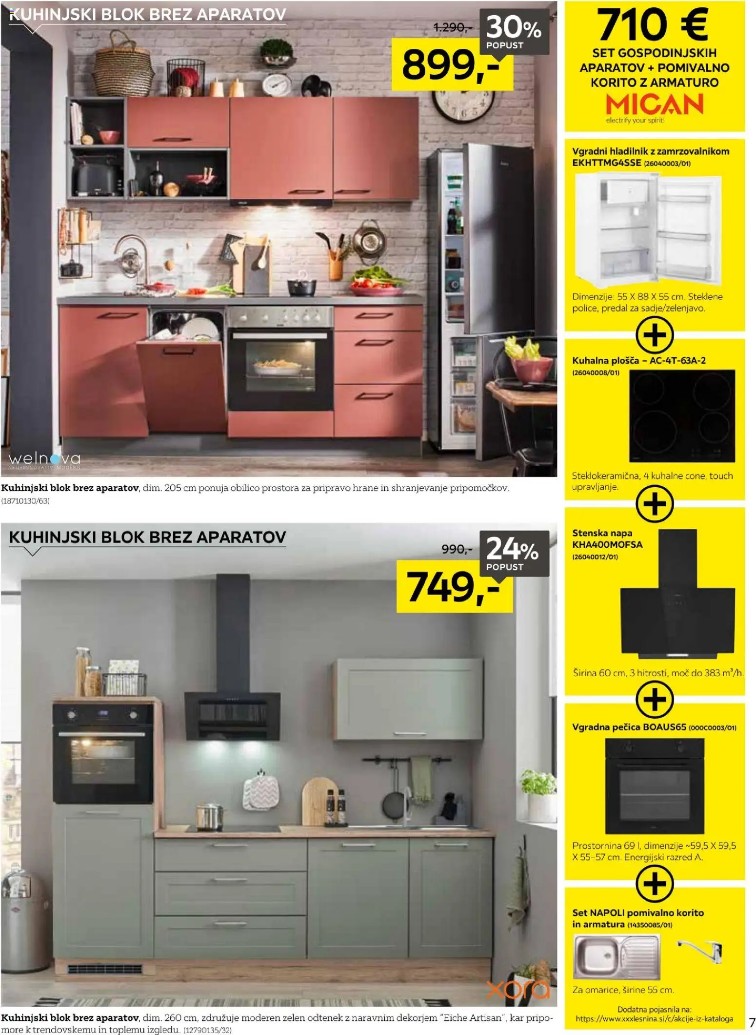 Novi XXXL Lesnina katalog ponudbe – veljaven od 28.12.2025 | Stran: 7 | Izdelki: Pecica, Kuhalna plosca, Pomivalno korito, Vgradna pečica