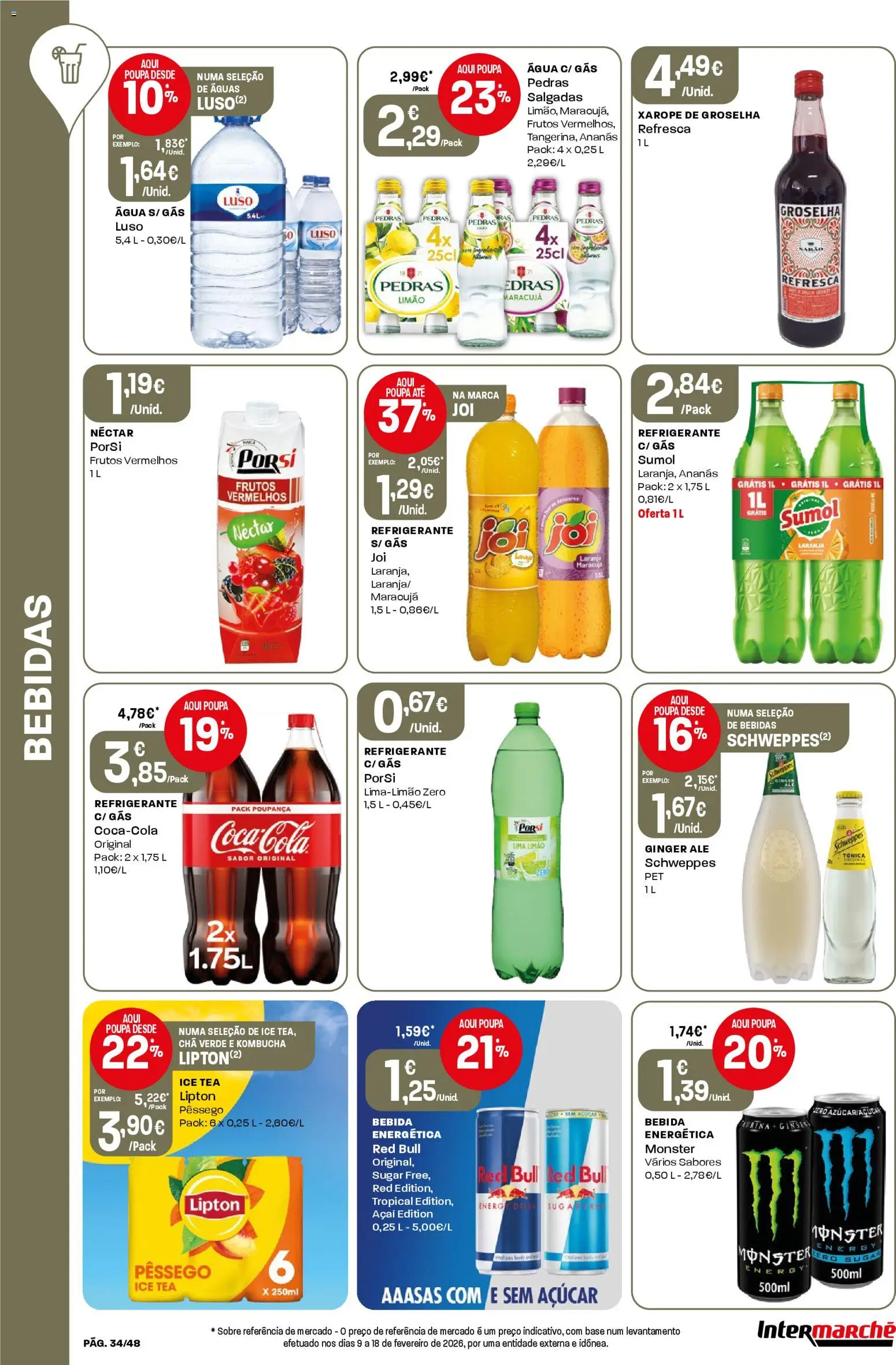 Intermarché folheto │ válido de 26.03.2026 | Página: 34 | Produtos: Kombucha, Chá, Açúcar, Xarope
