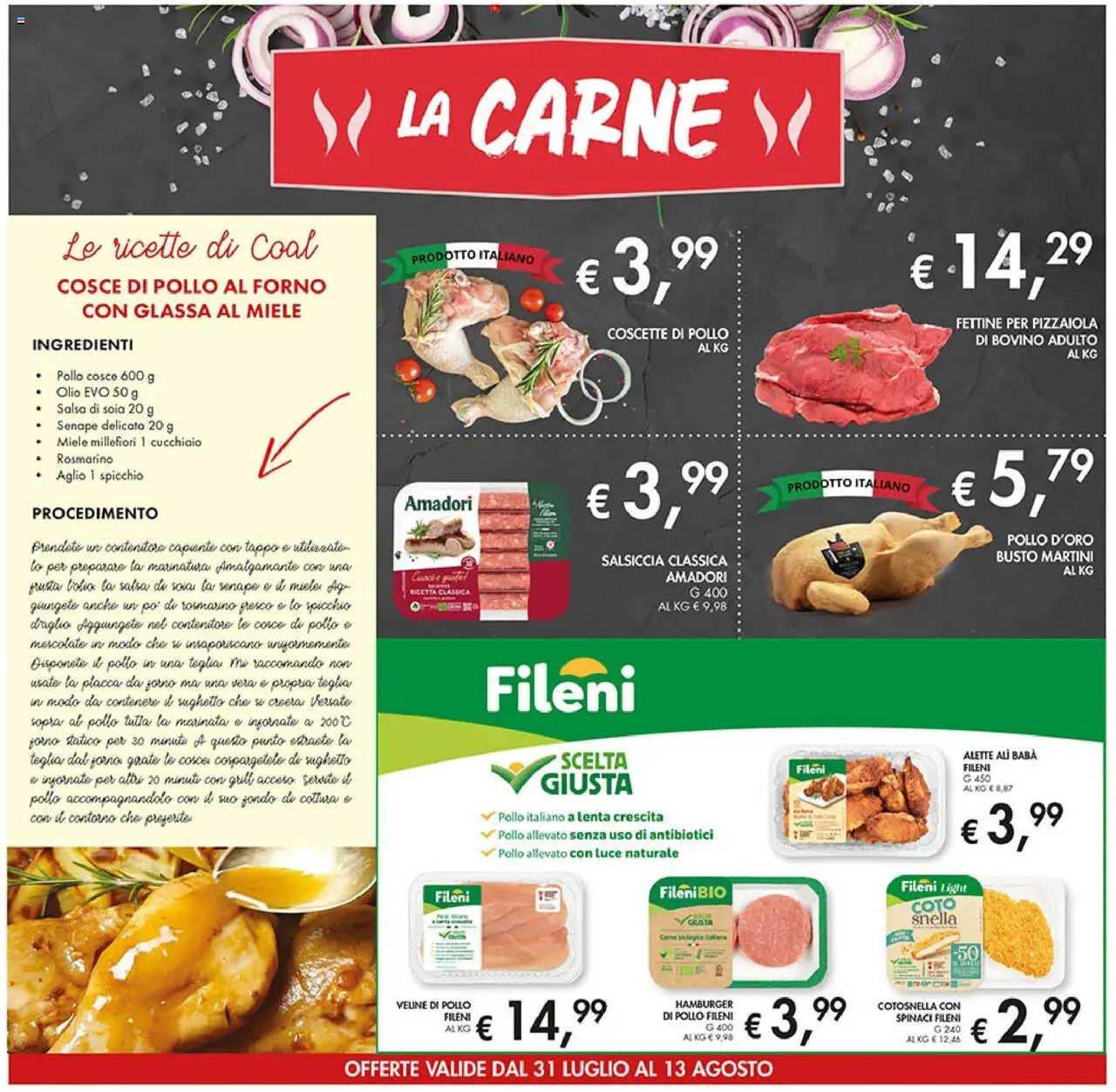 Volantino Coal del 31.07.2025 | Pagina: 8 | Prodotti: Pollo, Veline, Olio, Salsiccia