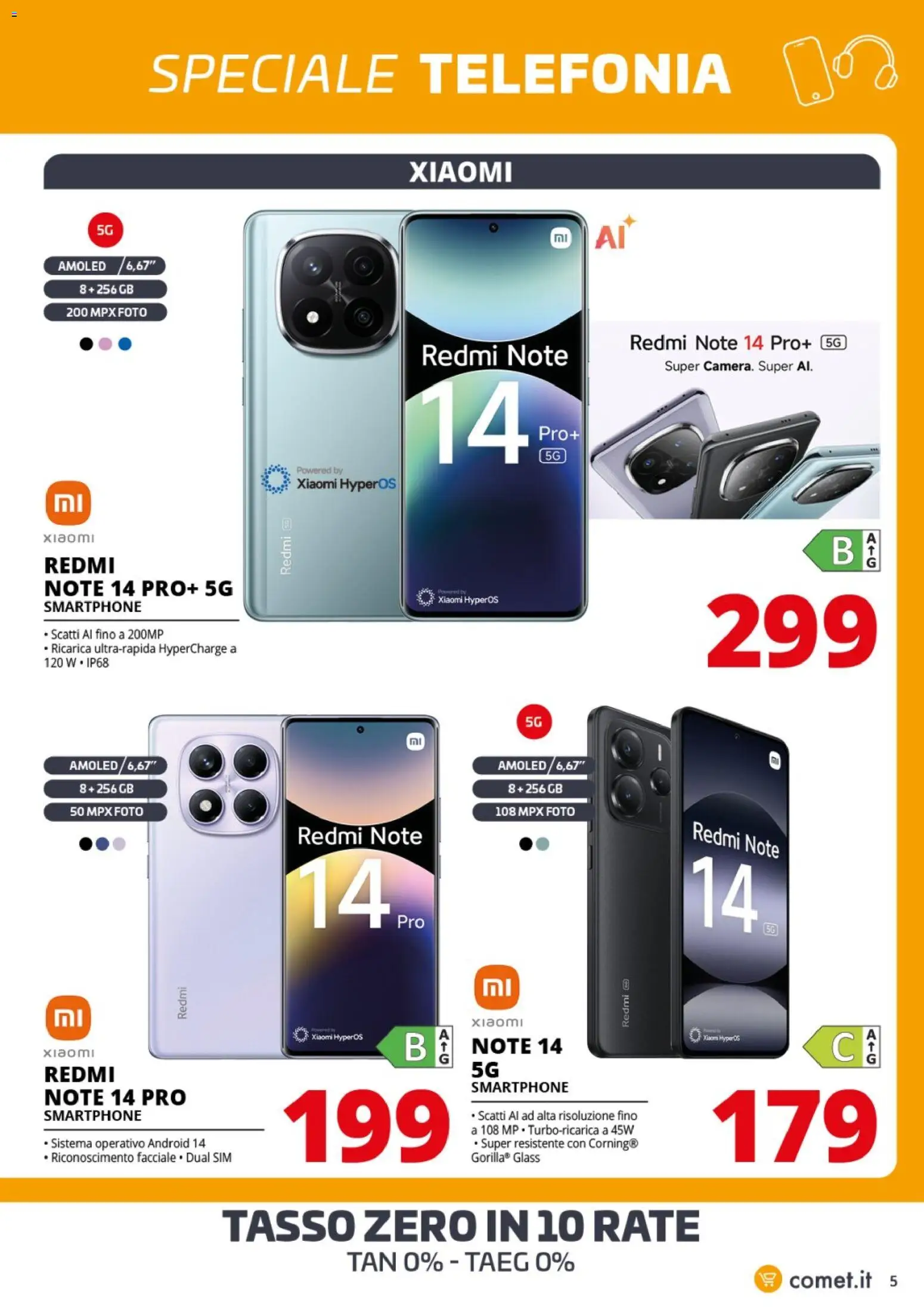 Volantino Comet del 28.11.2025 | Pagina: 5 | Prodotti: Xiaomi, Smartphone