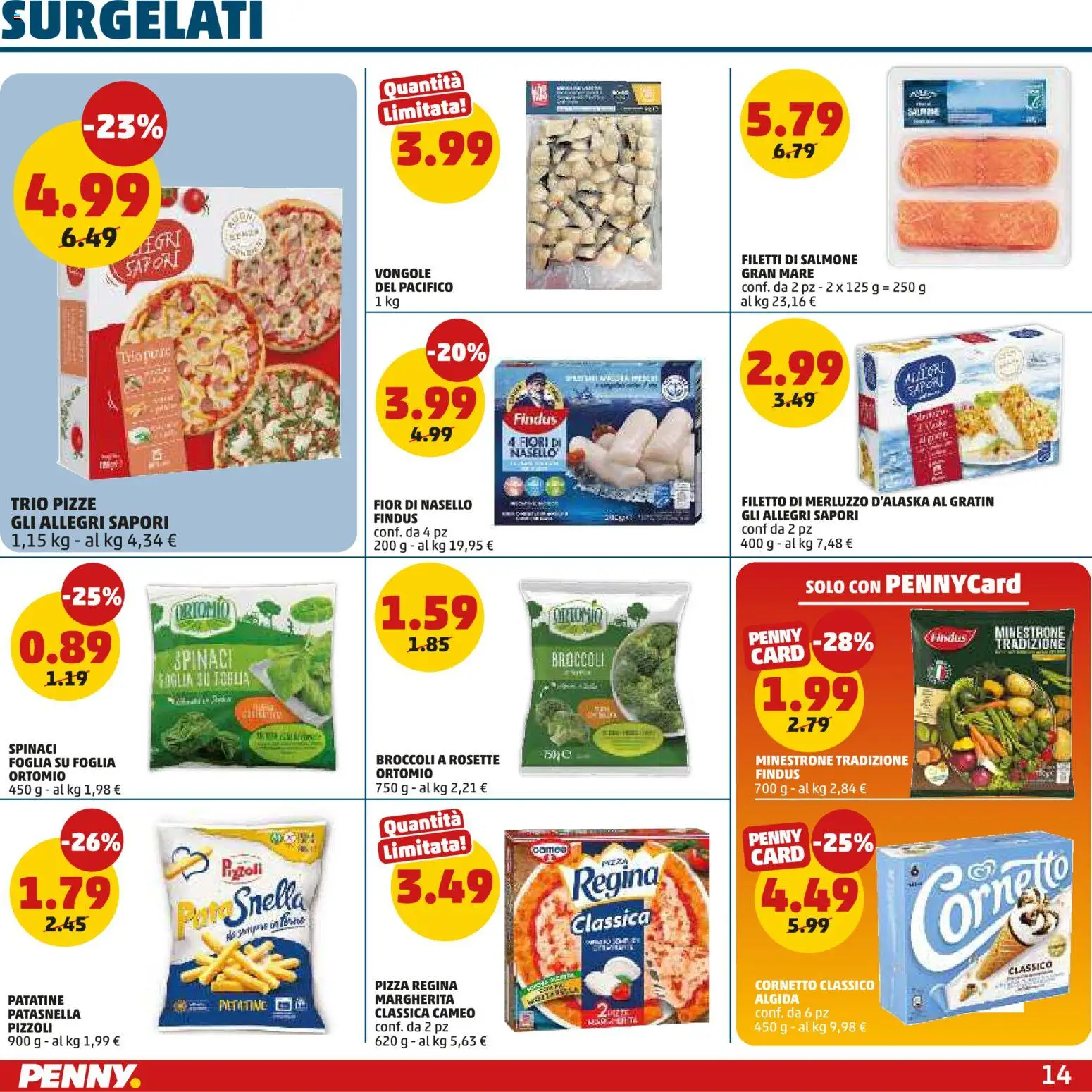 Volantino PENNY del 12.03.2026 | Pagina: 14 | Prodotti: Pizza, Salmone, Cornetto, Vongole