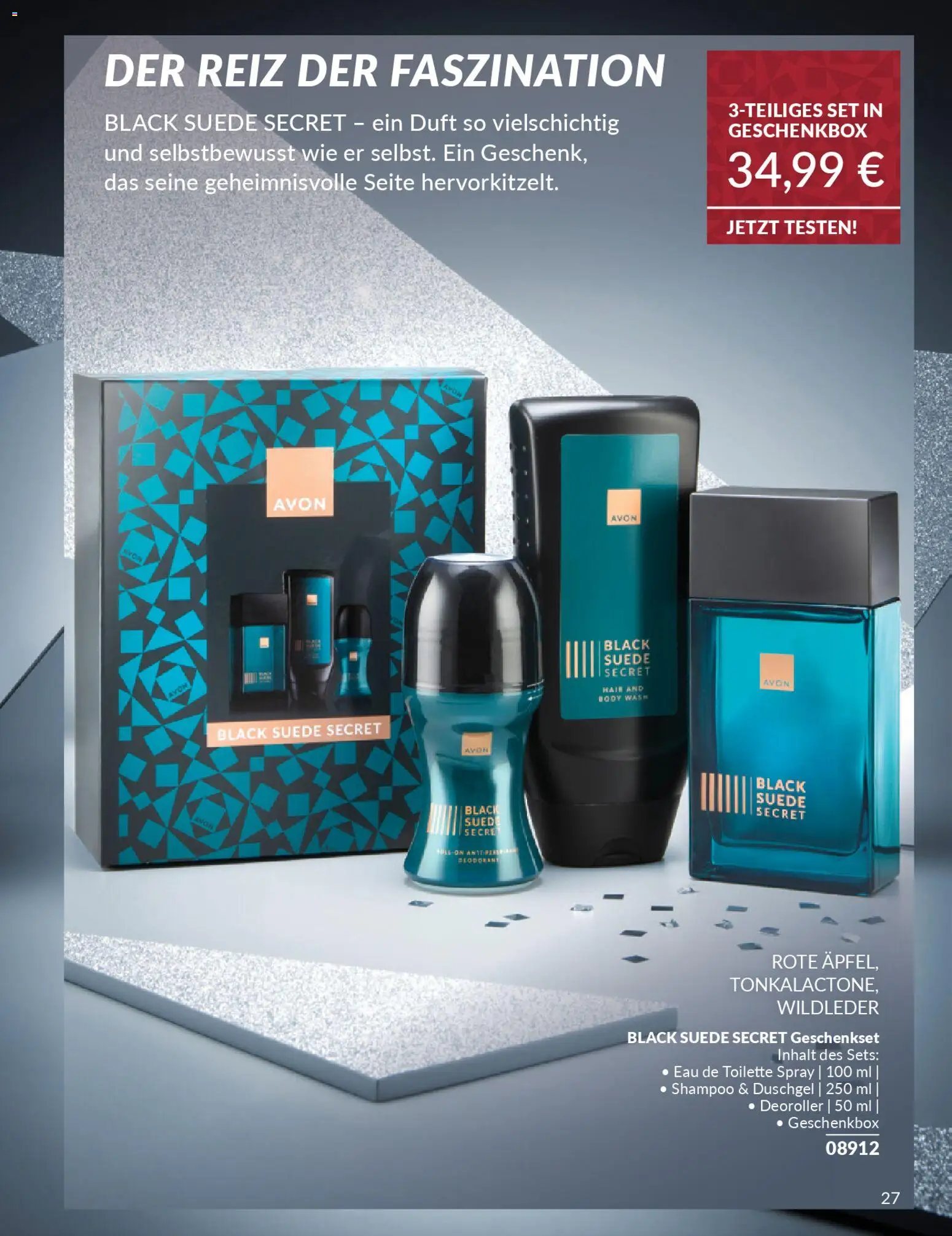 AVON Weihnachtsgeschenkideen – gültig ab 01.11.2025 | Seite: 27 | Produkte: Duft, Eau de Toilette, Shampoo, Duschgel
