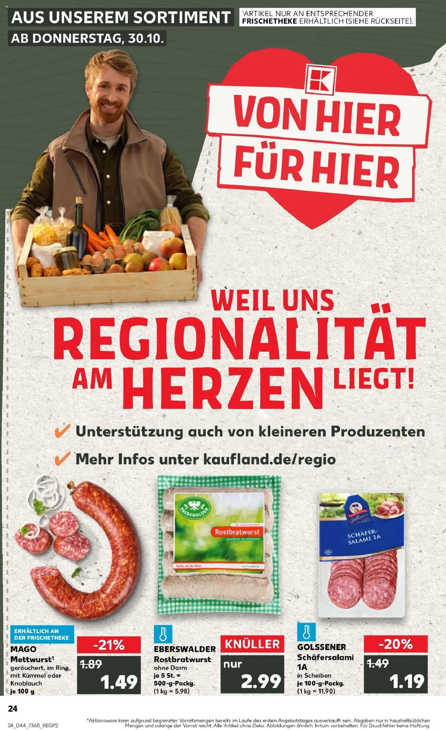 Kaufland prospekt Strausberg	 – gültig ab 30.10.2025 | Seite: 24 | Produkte: Knoblauch, Salami