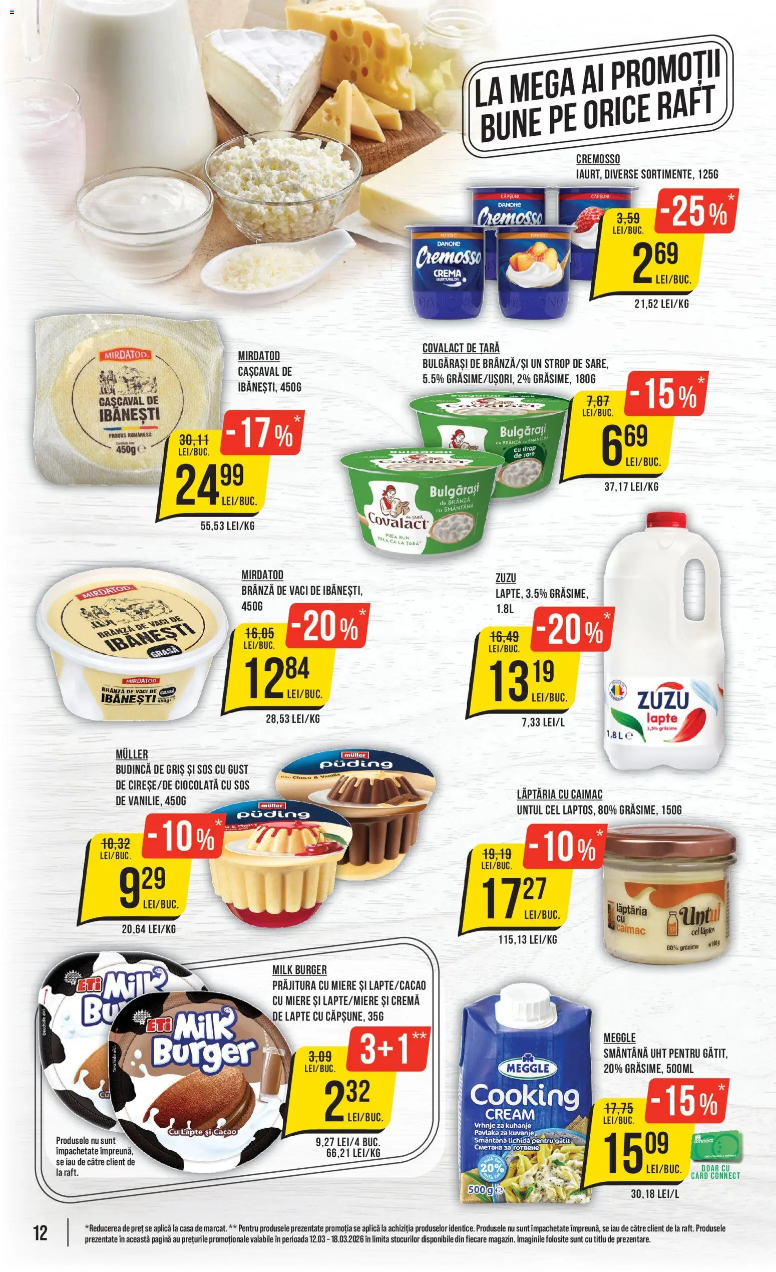 Noul catalog Mega Image – valabil de la 12.03.2026 | Pagină: 12 | Produse: Lapte, Brânză, Cremă, Căpșuni