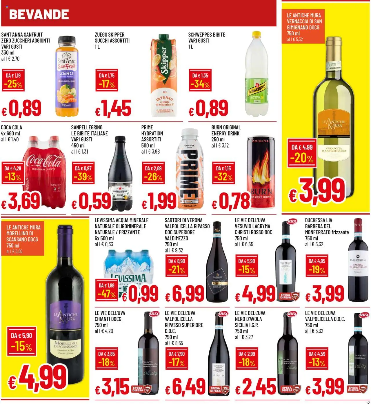 Volantino Famila del 22.09.2025 | Pagina: 17 | Prodotti: Acqua, Limone, Acqua minerale, Coca Cola