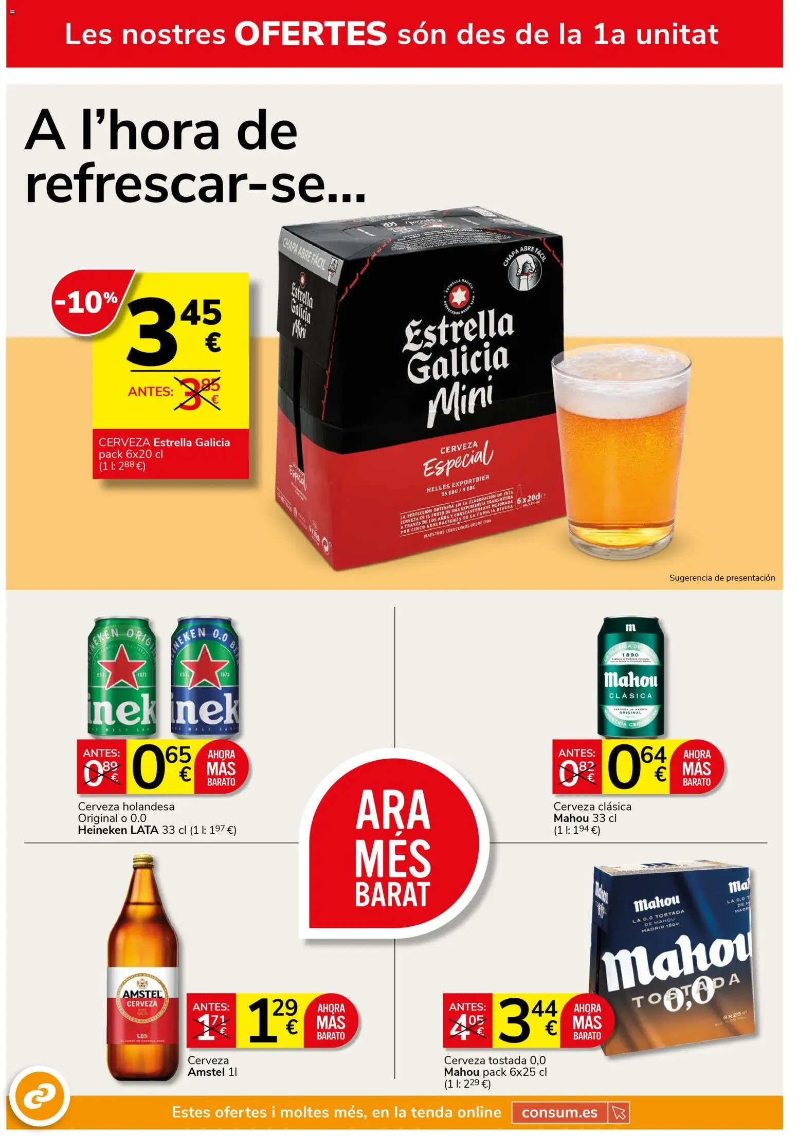 Consum folleto │ válido desde el 26.03.2026 | Página: 14 | Productos: Cerveza, Σπανάκι