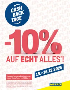 Metro Cashback ab 15.12.2025 gültig