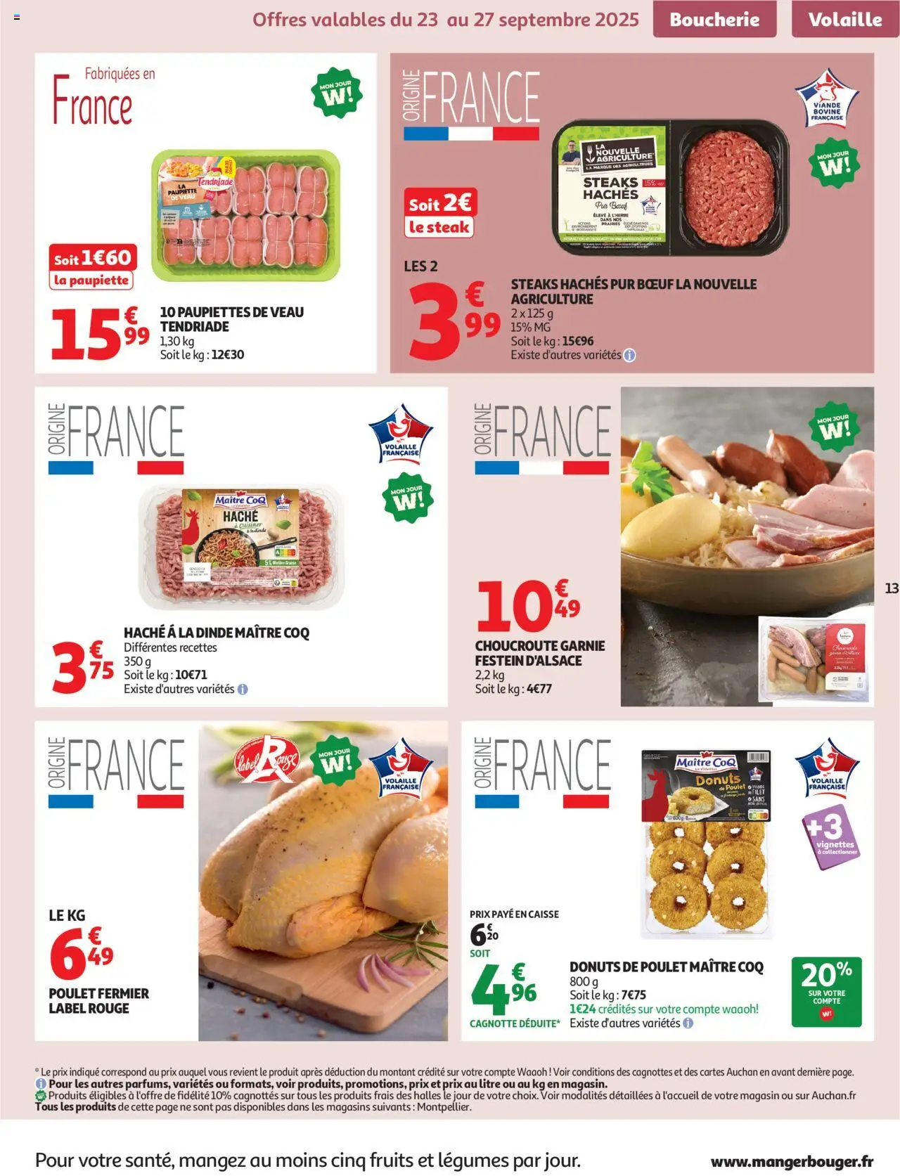  | Page: 13 | Produits: Volaille, Paupiettes de veau, Viande, Viande bovine