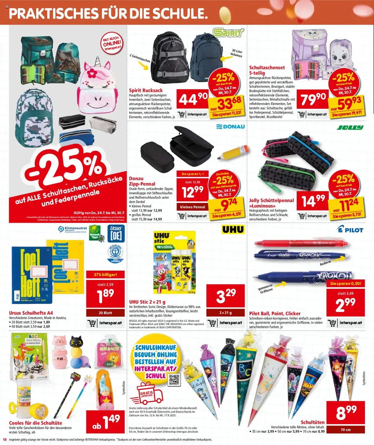 Interspar Flugblatt - Kärnten gültig ab 24.07.2025 | Seite: 10 | Produkte: Rucksack