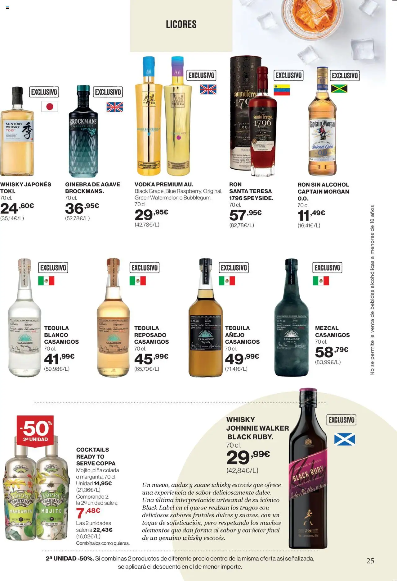 Supercor Península y Baleares │ válido desde el 11.09.2025 | Página: 25 | Productos: Ron, Piña, Ginebra, Vodka