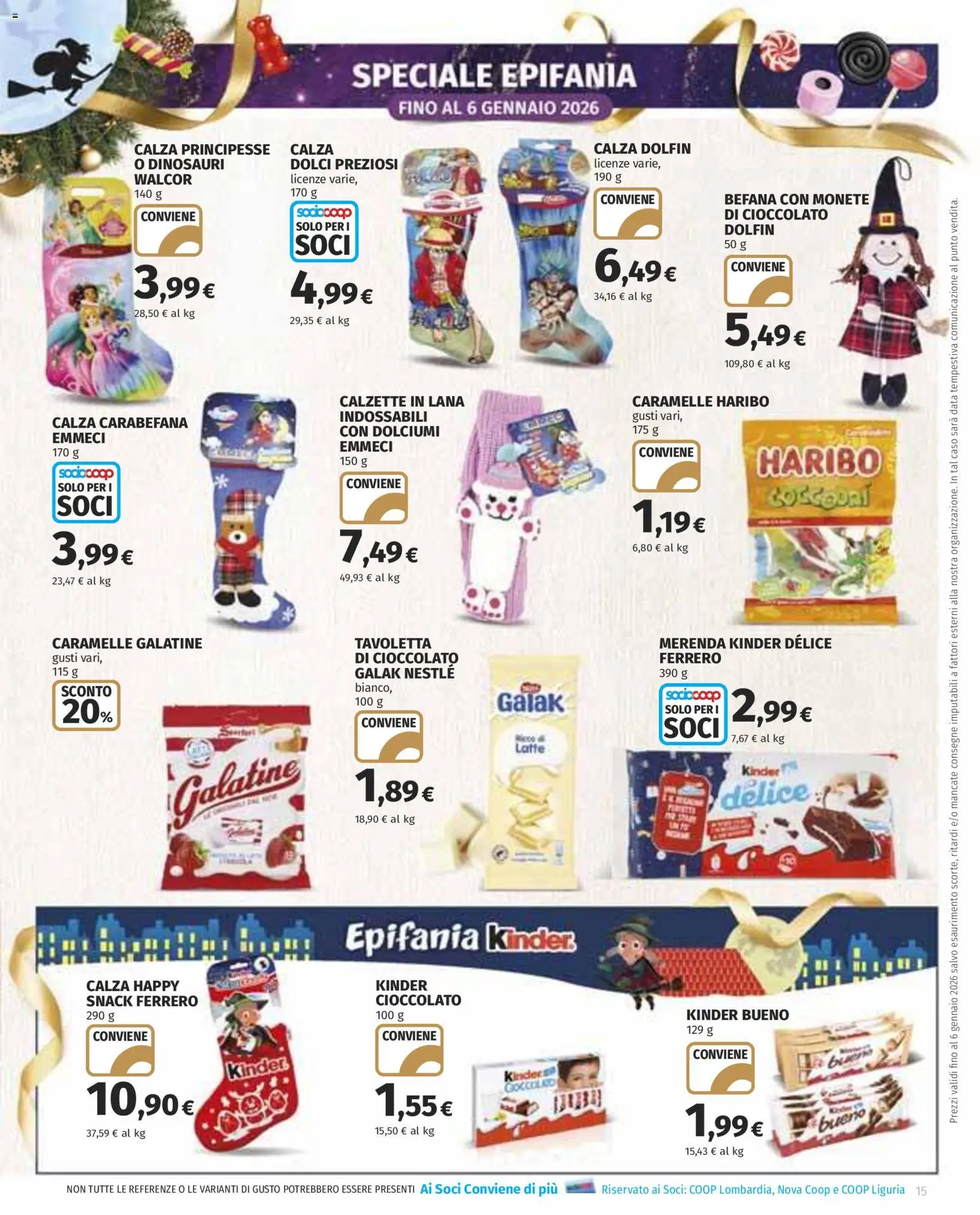 Volantino COOP del 22.12.2025 | Pagina: 15 | Prodotti: Cioccolato, Caramelle, Latte, Data