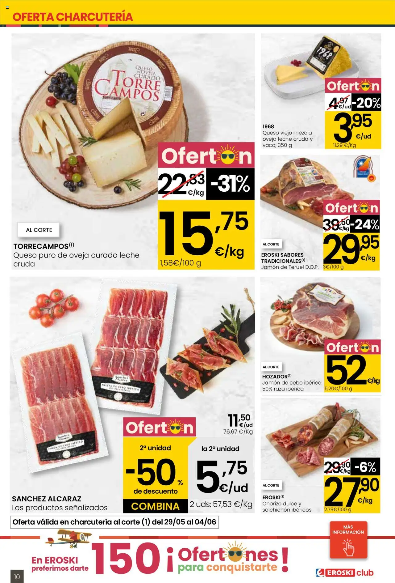 Eroski folleto │ válido desde el 29.05.2025 | Página: 10 | Productos: Leche, Queso, Jamón