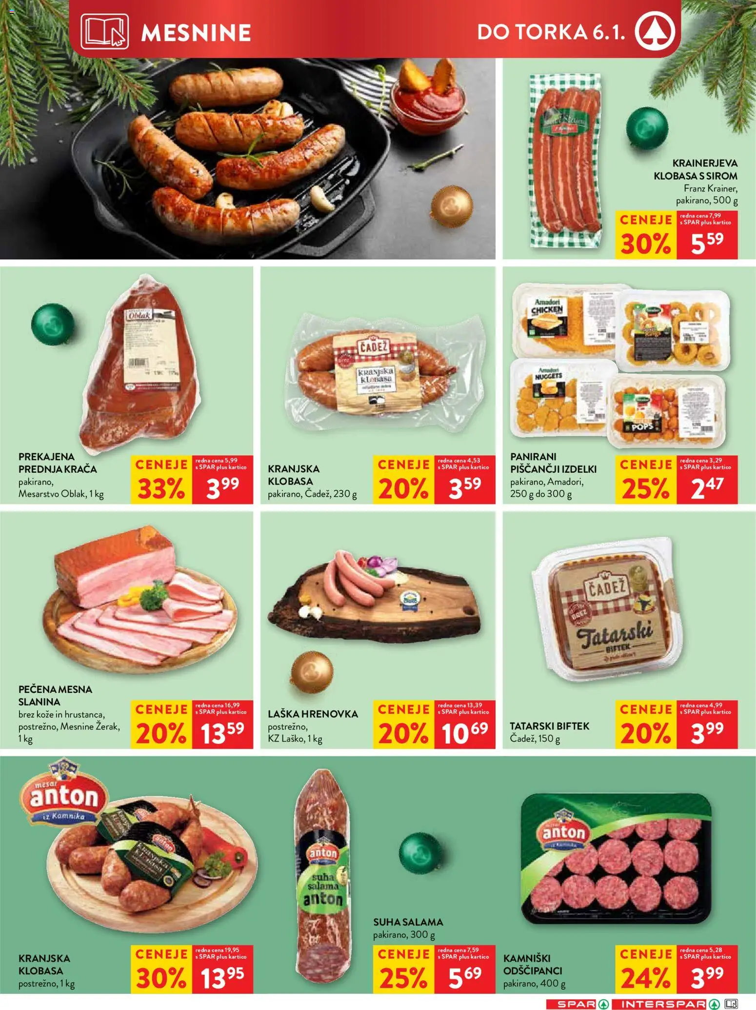 Novi Spar katalog ponudbe – veljaven od 27.12.2025 | Stran: 4 | Izdelki: Slanina, Salama