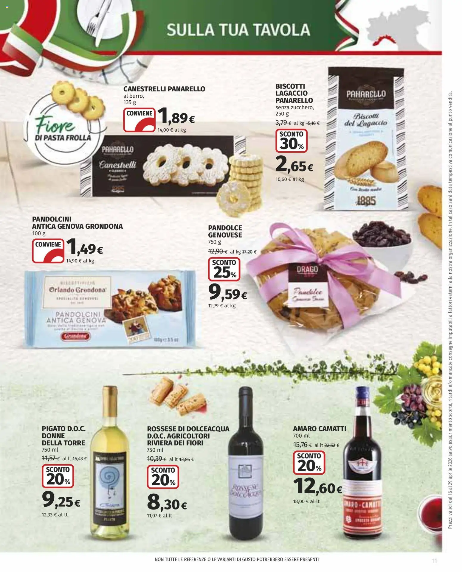 Volantino COOP del 16.04.2026 | Pagina: 11 | Prodotti: Pasta, Data, Canestrelli, Amaro