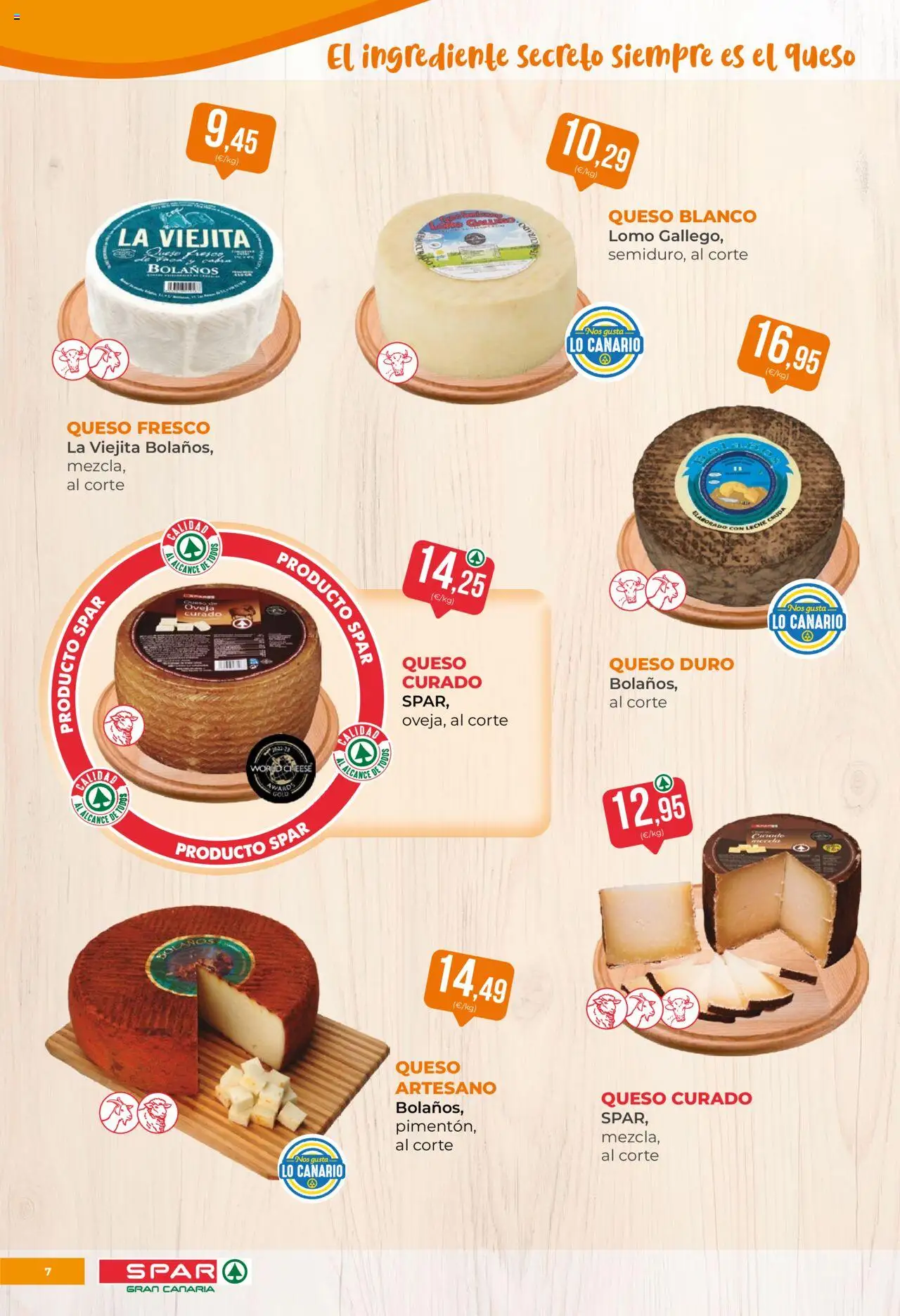 Spar folleto │ válido desde el 22.08.2025 | Página: 7 | Productos: Leche, Queso, Queso fresco