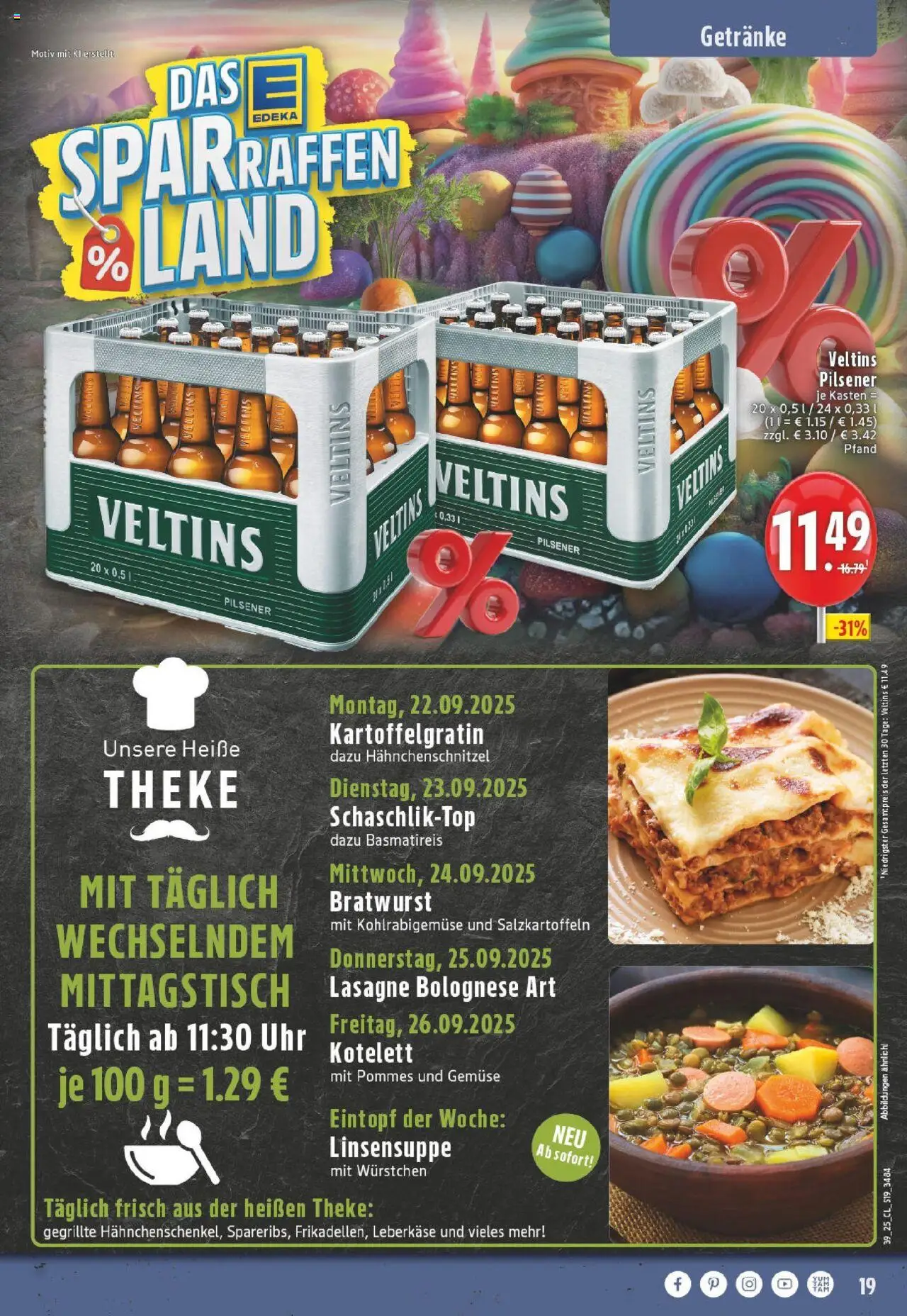 Edeka prospekt Hamm	 – gültig ab 21.09.2025 | Seite: 19 | Produkte: Basmatireis, Bratwurst, Gemüse, Uhr