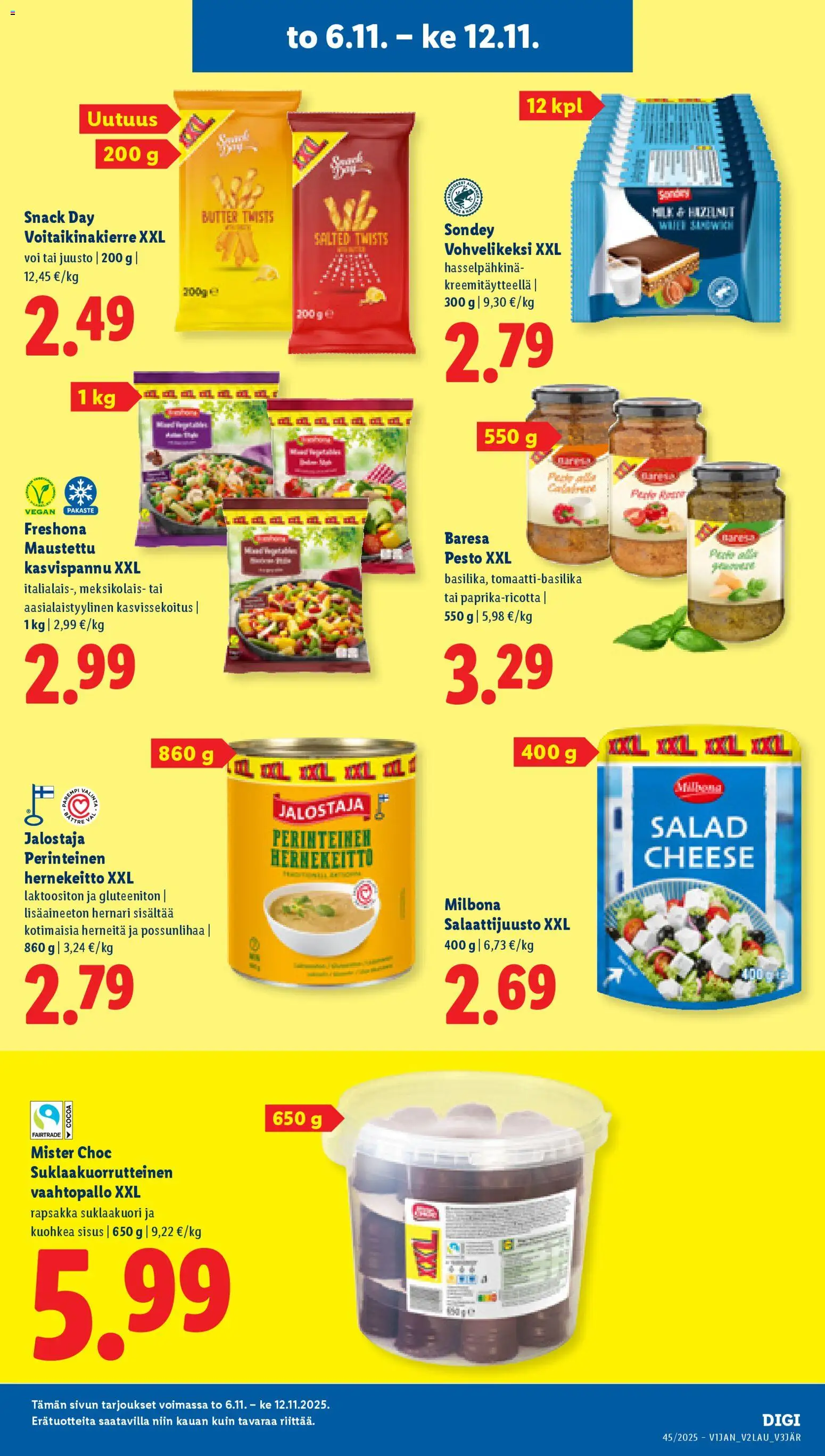 Lidl tarjoukset - Helsinki – voimassa 06.11.2025 alkaen | Sivu: 14 | Tuotteet: Voi, Juusto, Pesto, Hernekeitto