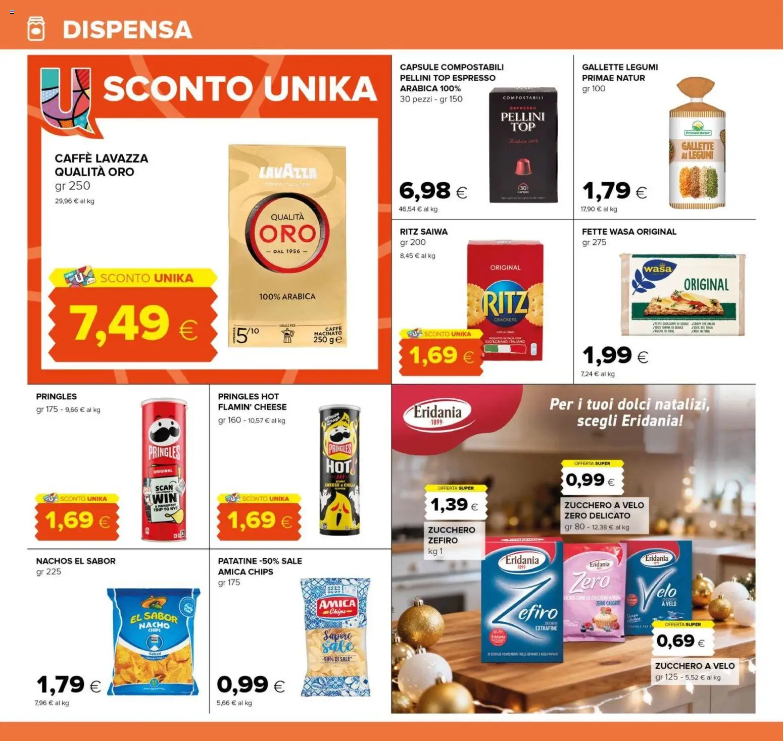 Volantino Oasi del 01.12.2025 | Pagina: 24 | Prodotti: Legumi, Caffè, Zucchero, Crackers