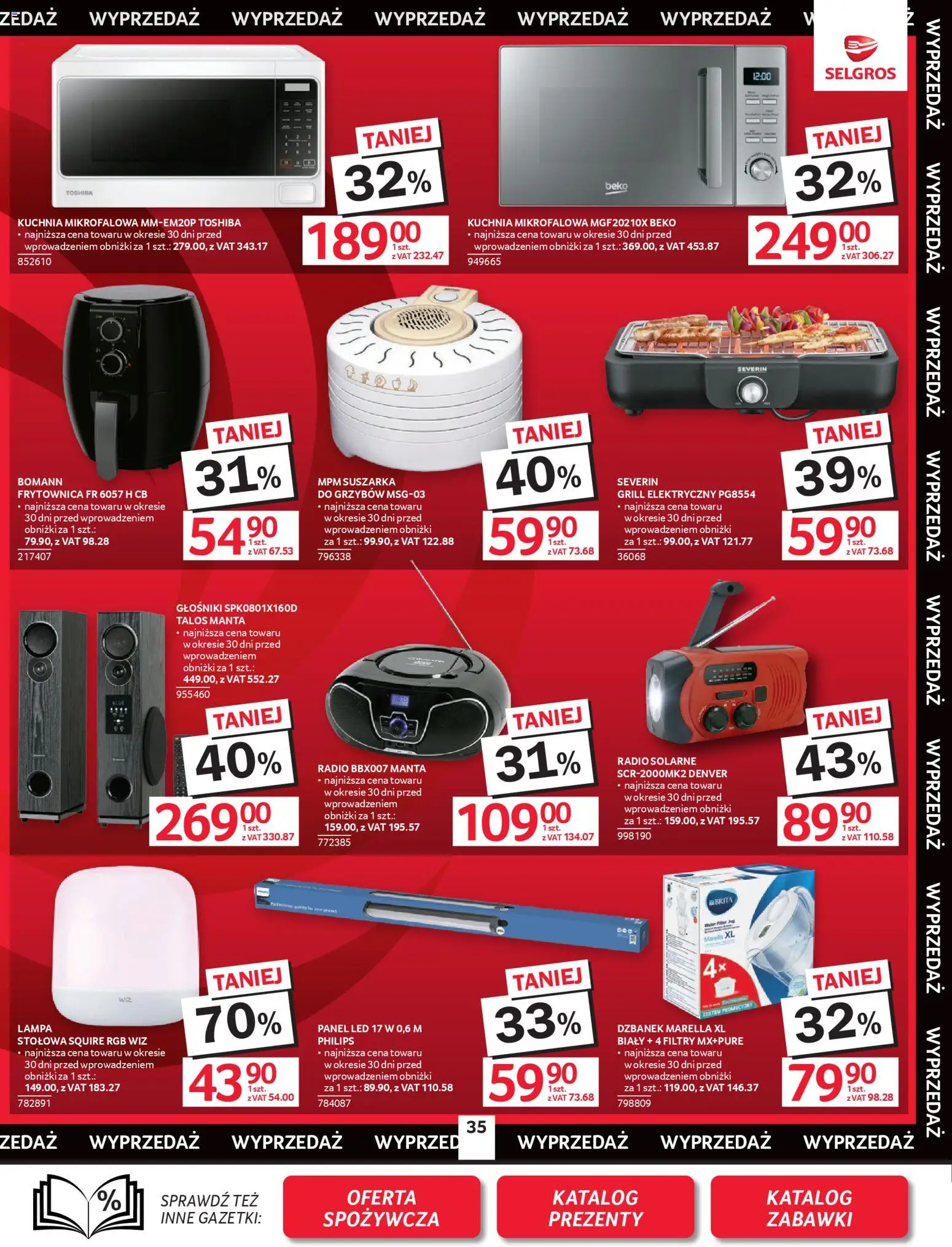 Selgros cash&carry Gazetka - Oferta przemysłowa od 04.12.2025 | Strona: 37 | Produkty: Dzbanek, Radio, Suszarka, Grill
