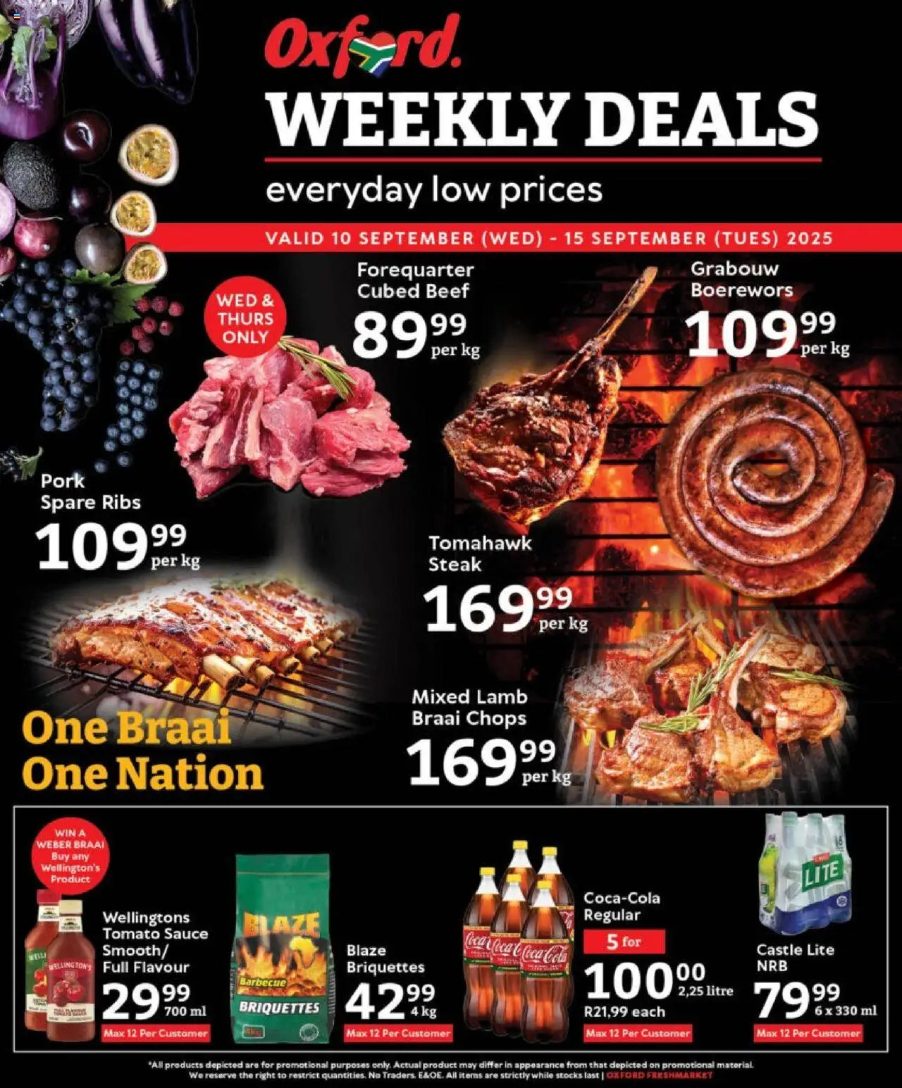 New Oxford Freshmarket catalogue – valid from 10.09.2025 | Page: 1 | Products: Boerewors, Ribs, Tomato sauce, Sauce