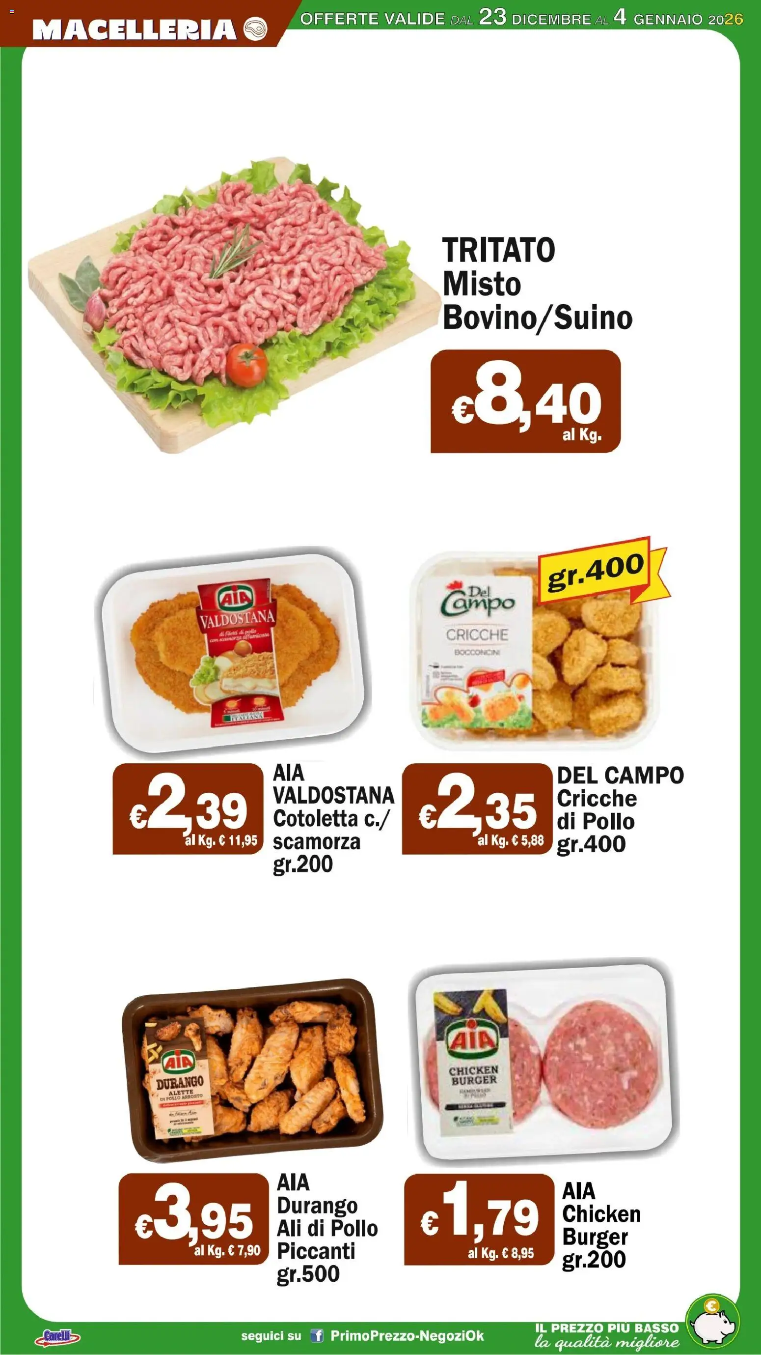 Volantino Primo Prezzo del 23.12.2025 | Pagina: 31 | Prodotti: Arrosto, Pollo