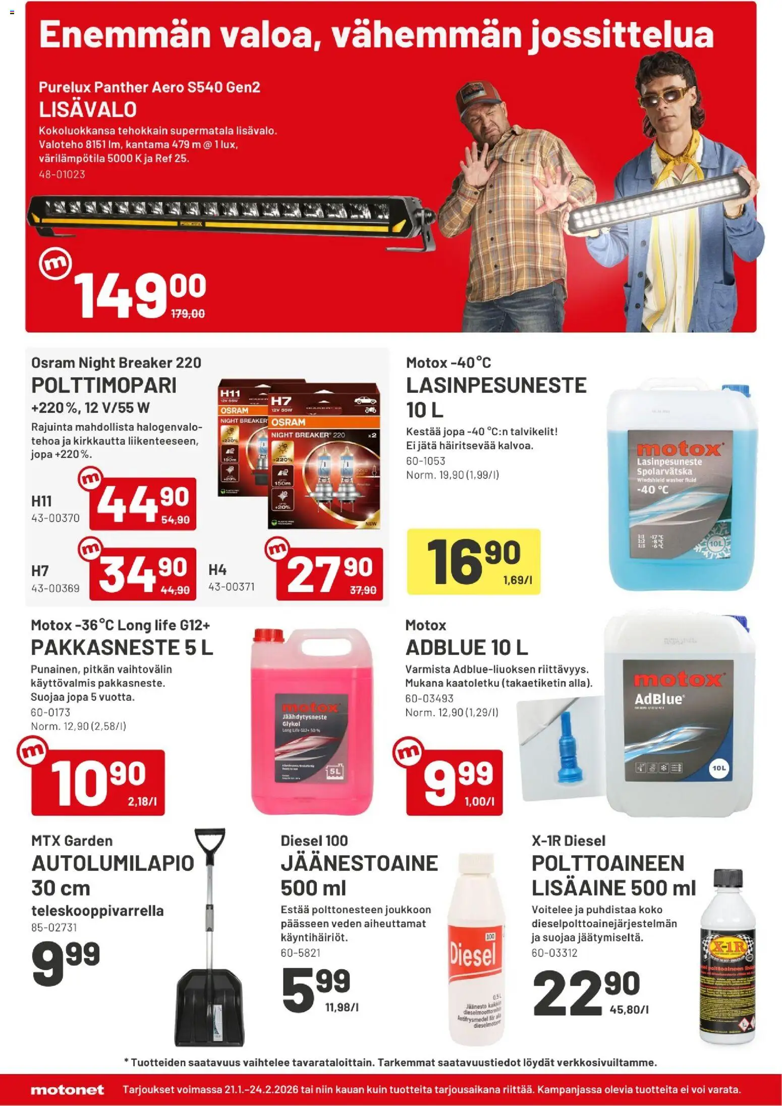 Motonet tarjoukset – voimassa 21.02.2026 alkaen | Sivu: 2 | Tuotteet: Voi, Lasinpesuneste