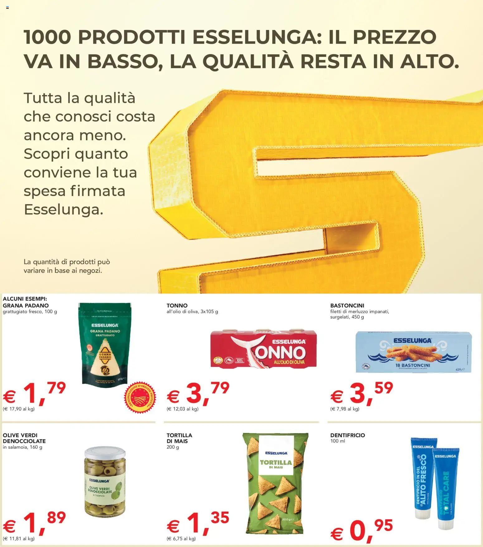 Volantino Esselunga S del 01.12.2025 | Pagina: 2 | Prodotti: Dentifricio, Olive, Tonno, Mais