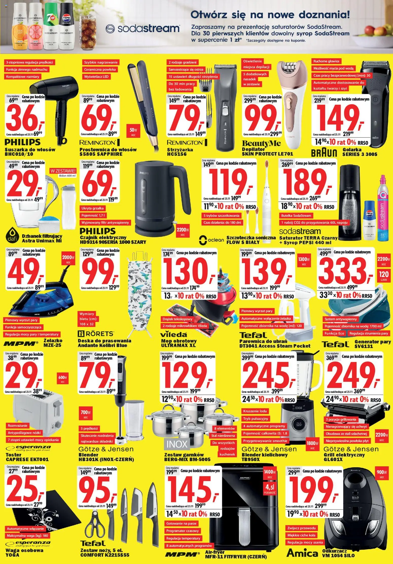 Mediaexpert Gazetka - Wielkie otwarcie Kwidzyn od 13.11.2025 | Strona: 6 | Produkty: Depilator, Suszarka do włosów, Parownica, Mop obrotowy