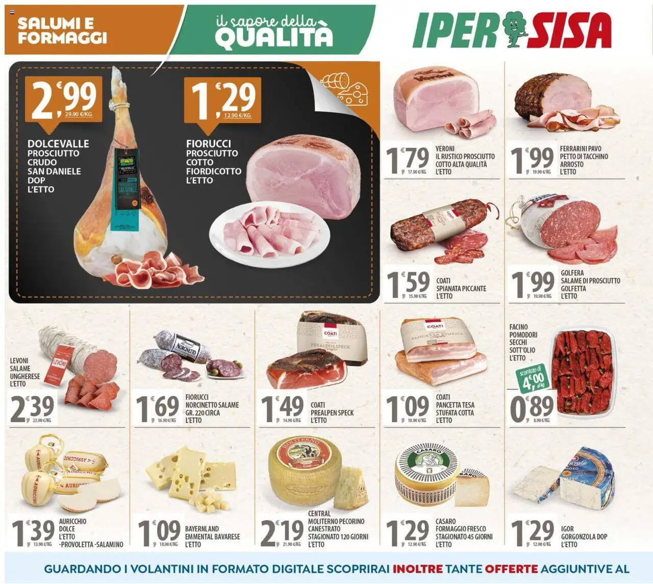 Volantino SISA del 23.09.2025 | Pagina: 2 | Prodotti: Speck, Pancetta, Tacchino, Formaggio