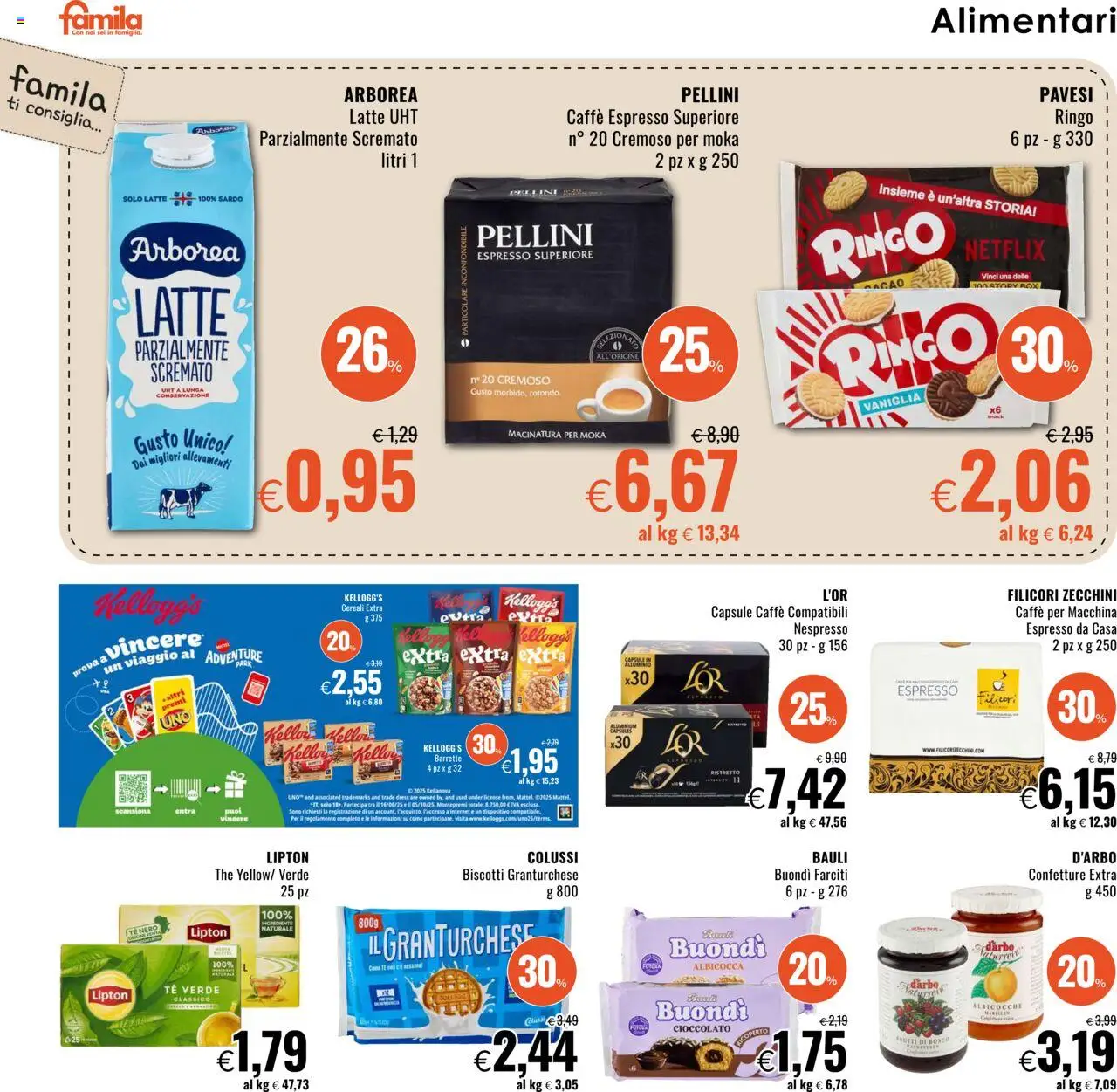 Volantino Famila del 31.07.2025 | Pagina: 10 | Prodotti: Caffè, Tè, Cereali, Biscotti
