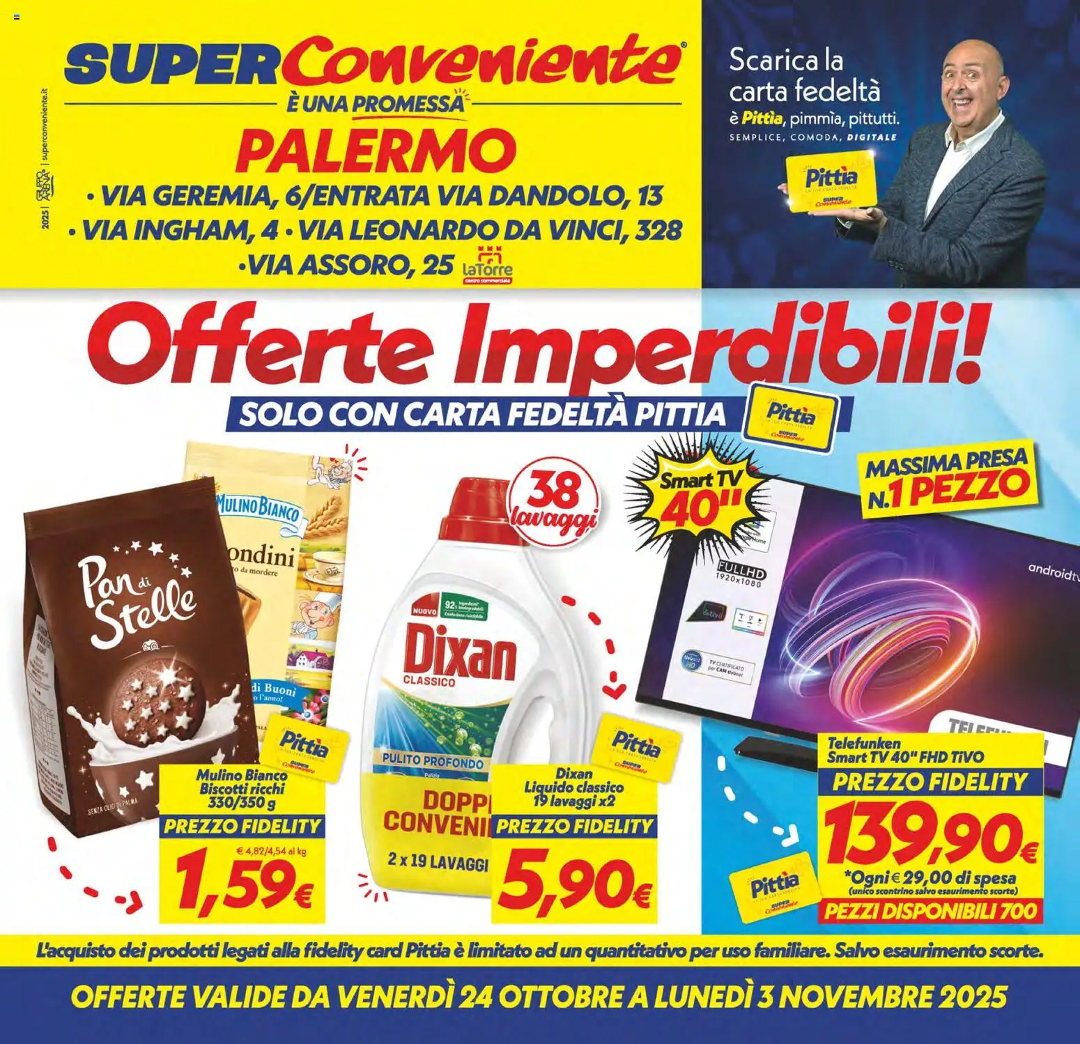 Volantino SuperConveniente del 24.10.2025 | Pagina: 1 | Prodotti: smart TV, Olio, TV, Presa