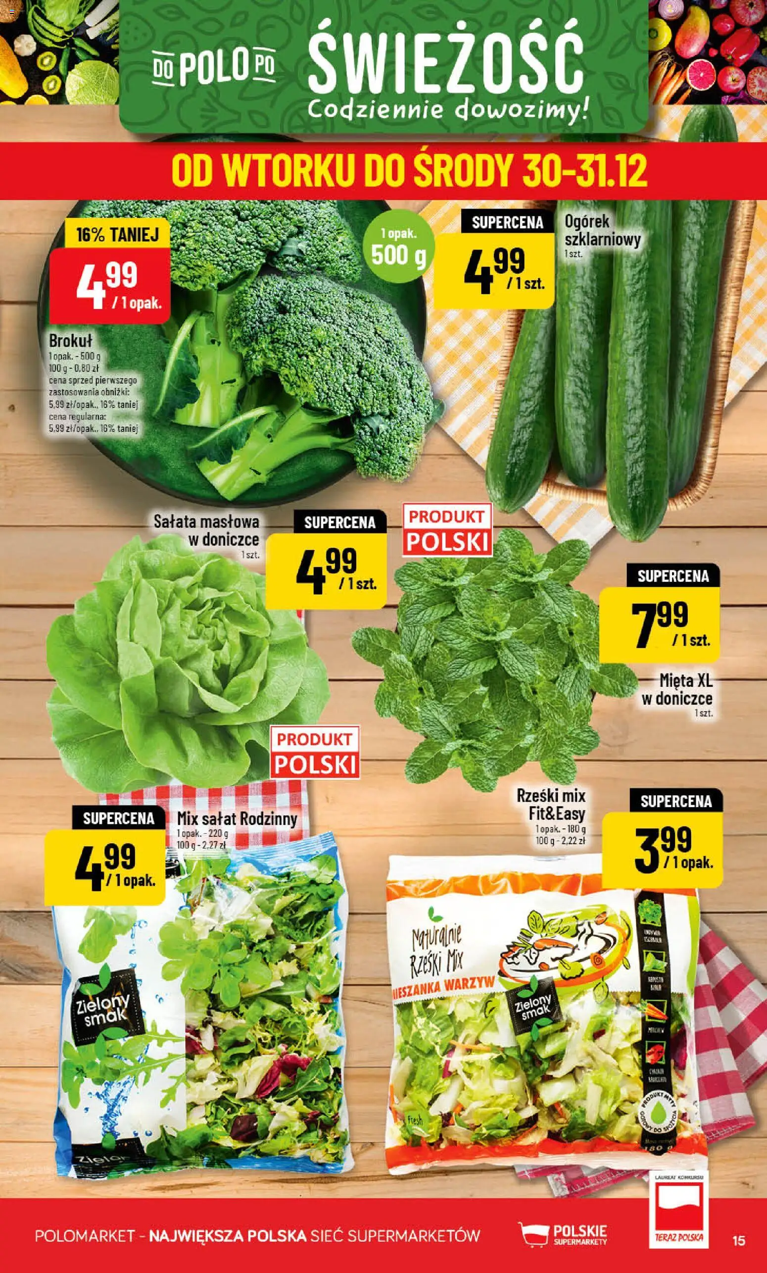 POLOmarket Gazetka od 27.12.2025 | Strona: 15 | Produkty: Mięta, Mix sałat, Mieszanka warzyw