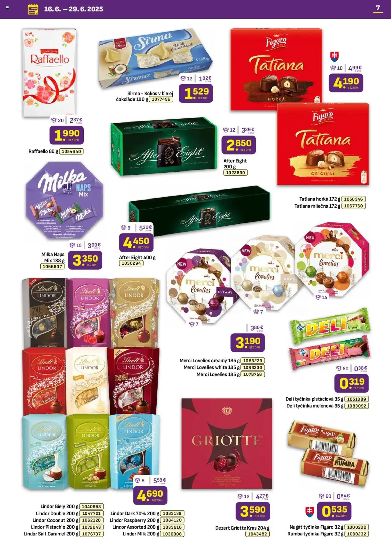 Libex leták │ platný od 16.06.2025 | Strana: 7 | Produkty: Lindor, Lindt, Merci, Milka
