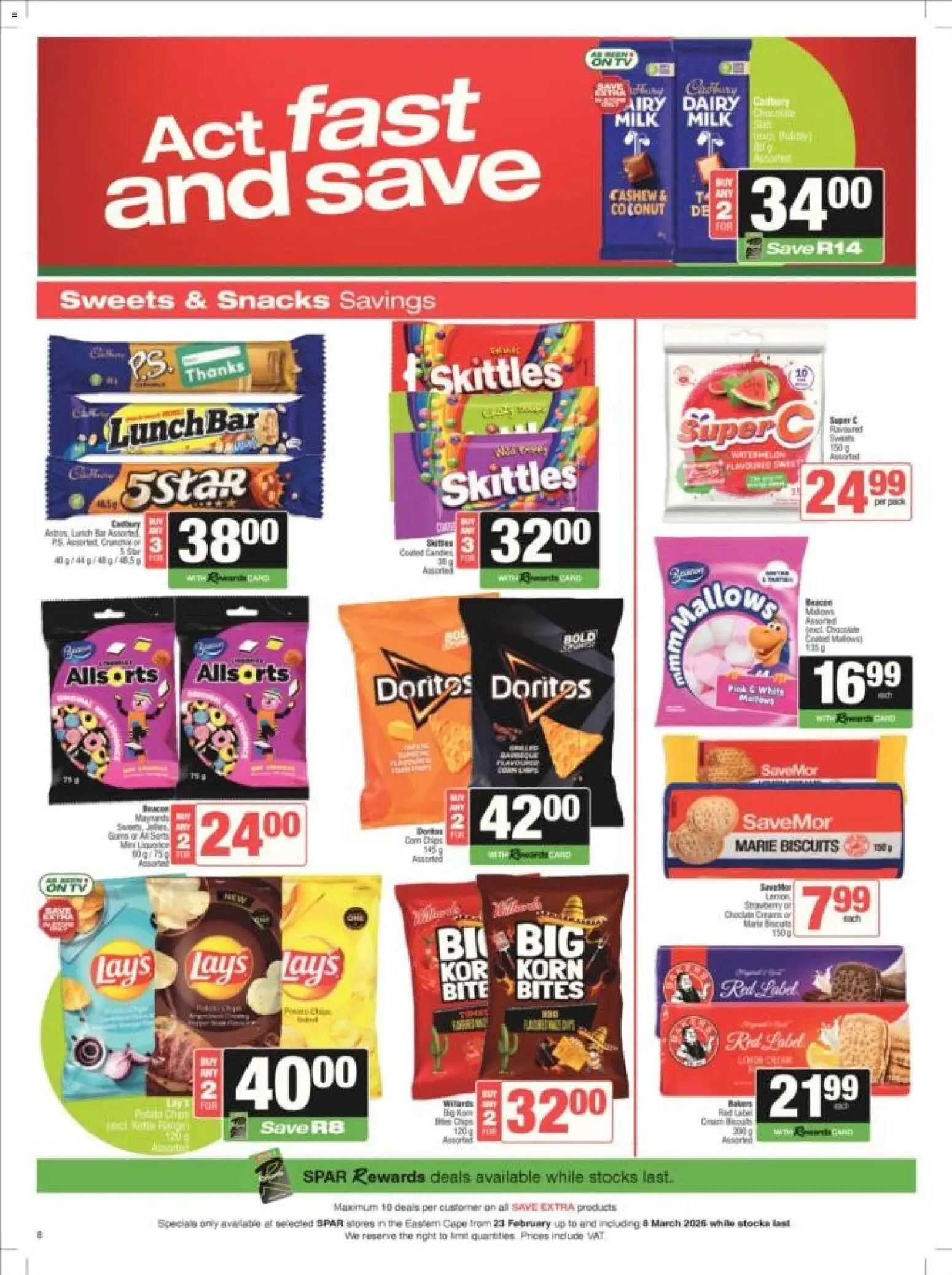 New Spar catalogue – valid from 23.02.2026 | Page: 13 | Products: Milk, Snacks, Chips, Cream