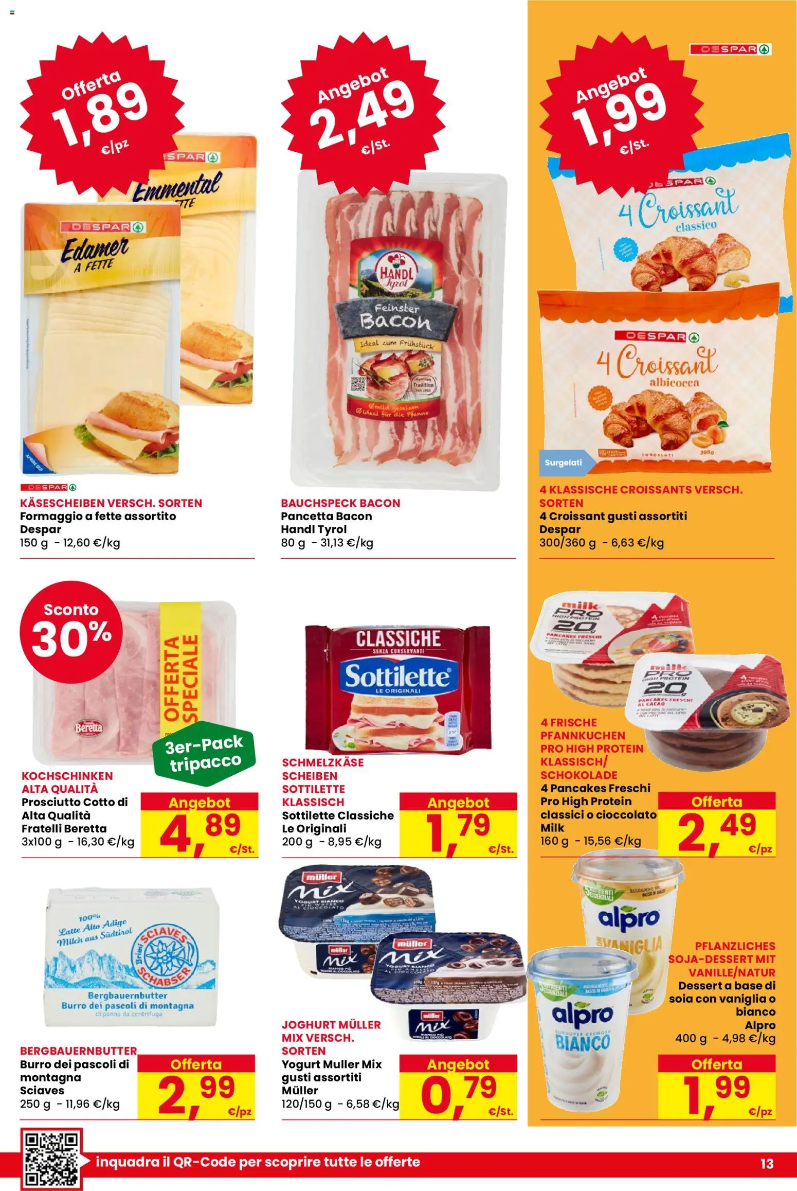 Volantino Despar del 22.01.2026 | Pagina: 13 | Prodotti: Formaggio, Mango, Burro, Emmental
