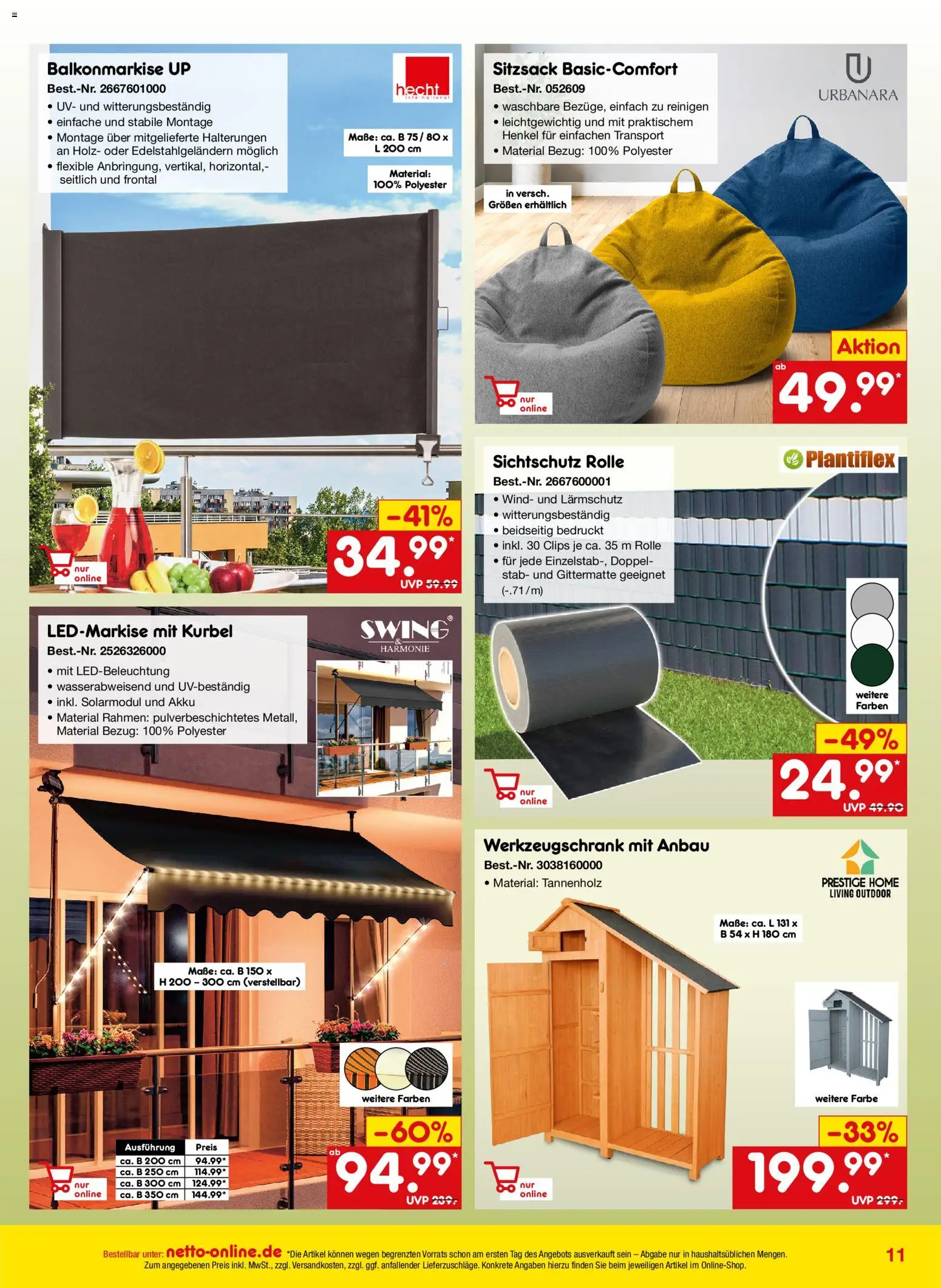Netto Marken-Discount Online-Angebote Mai – gültig ab 01.05.2026 | Seite: 11 | Produkte: Sitzsack
