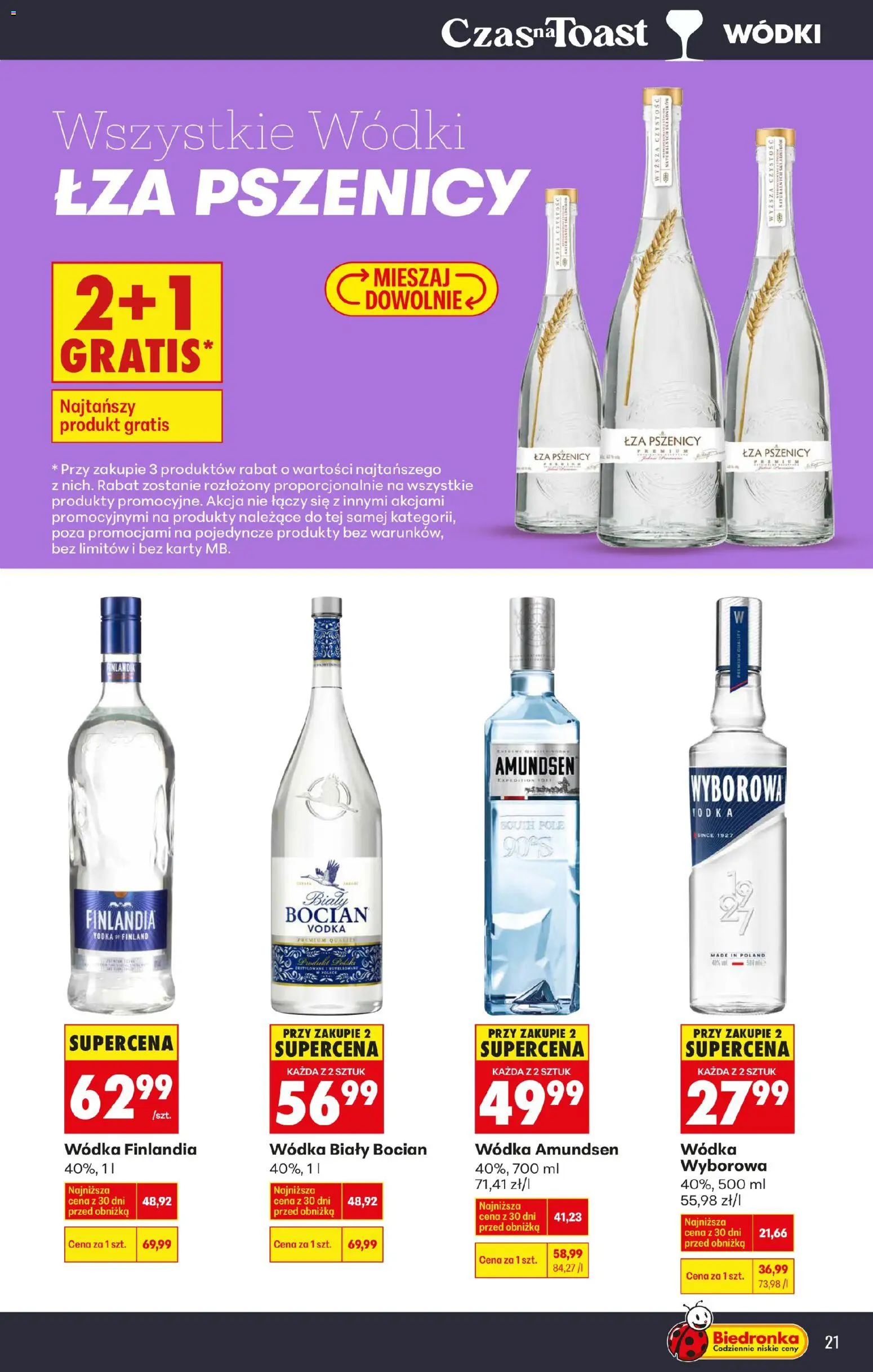 Biedronka gazetka - Czas na toast od 02.01.2026 | Strona: 21 | Produkty: Wódka finlandia, Vodka, Wódka
