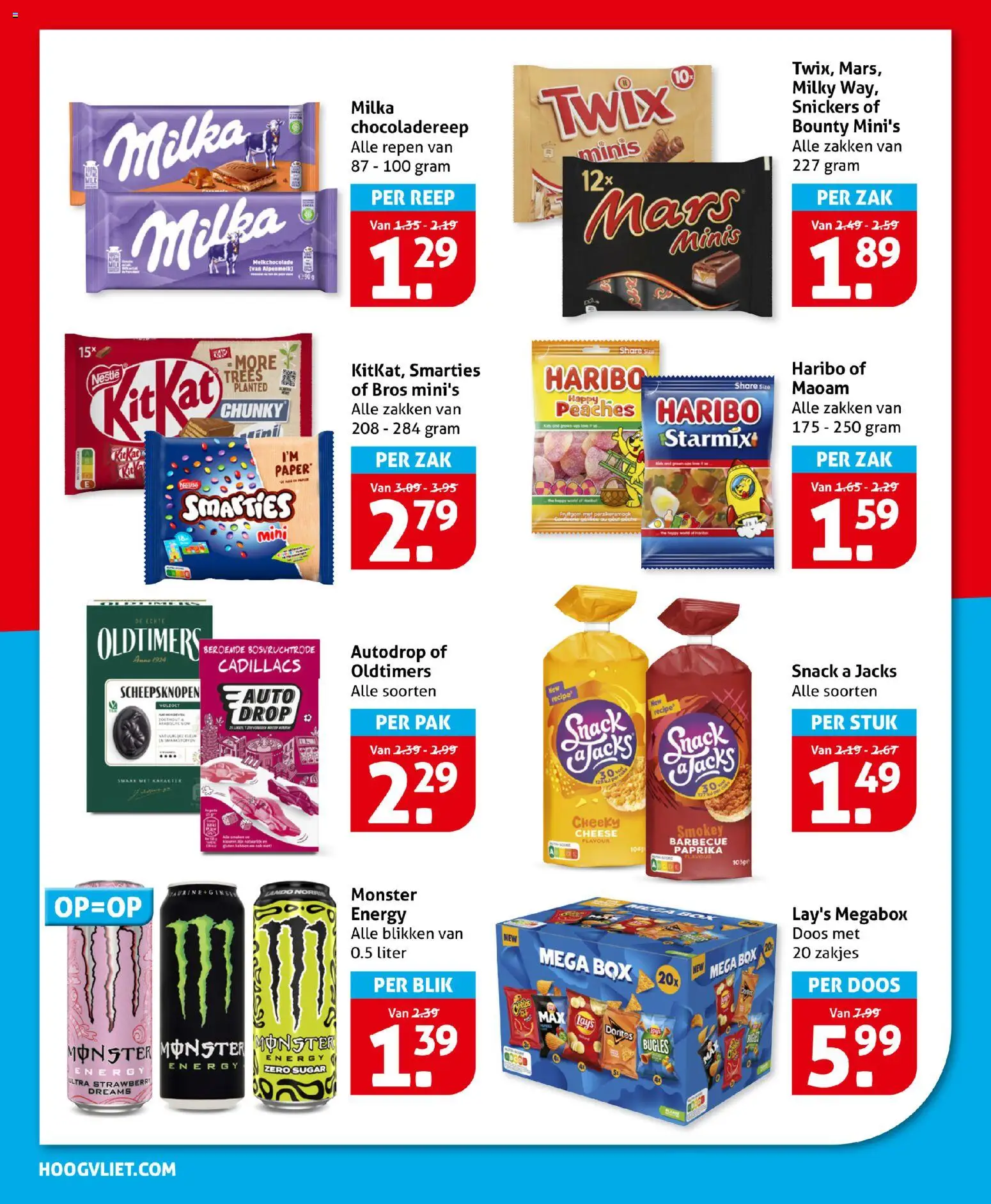 {H1} | Pagina: 20 | Producten: Monster, Kész piskótalap, Twix, Snickers