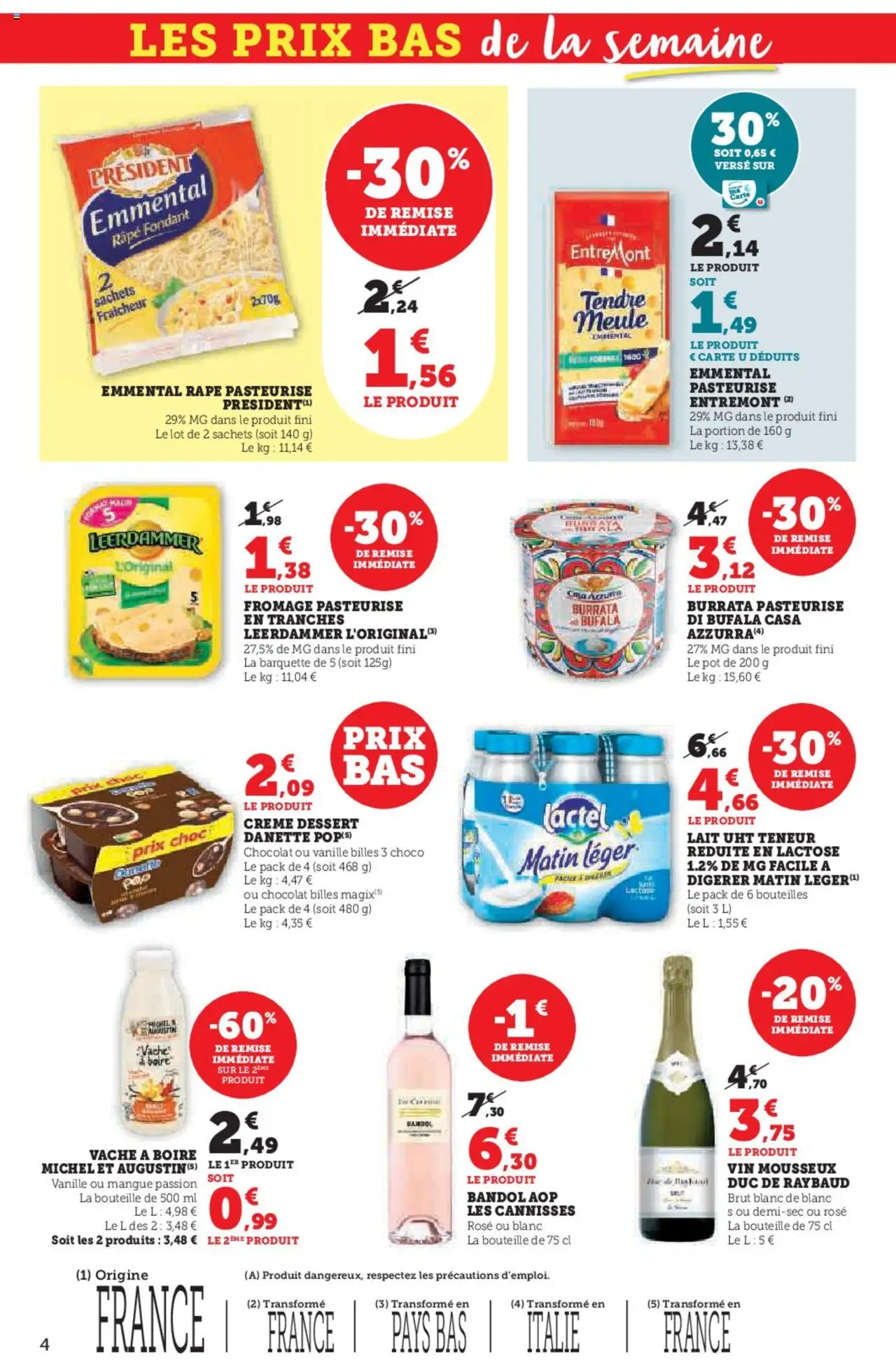  | Page: 4 | Produits: Vin mousseux, Mangue, Emmental, Burrata