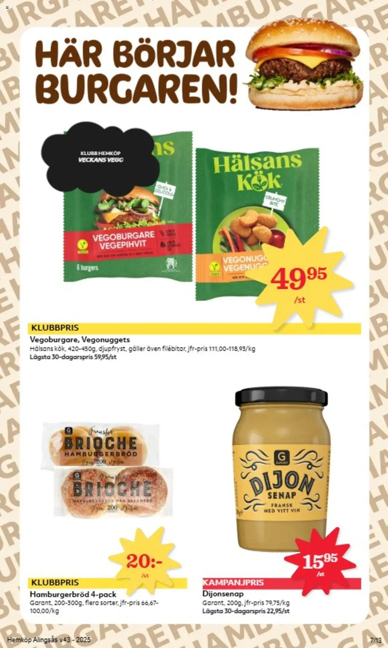 Hemköp reklamblad aktuell från 20.10.2025 | Sida: 7 | Produkter: Senap, Hamburgerbröd, Vin, Vitt vin