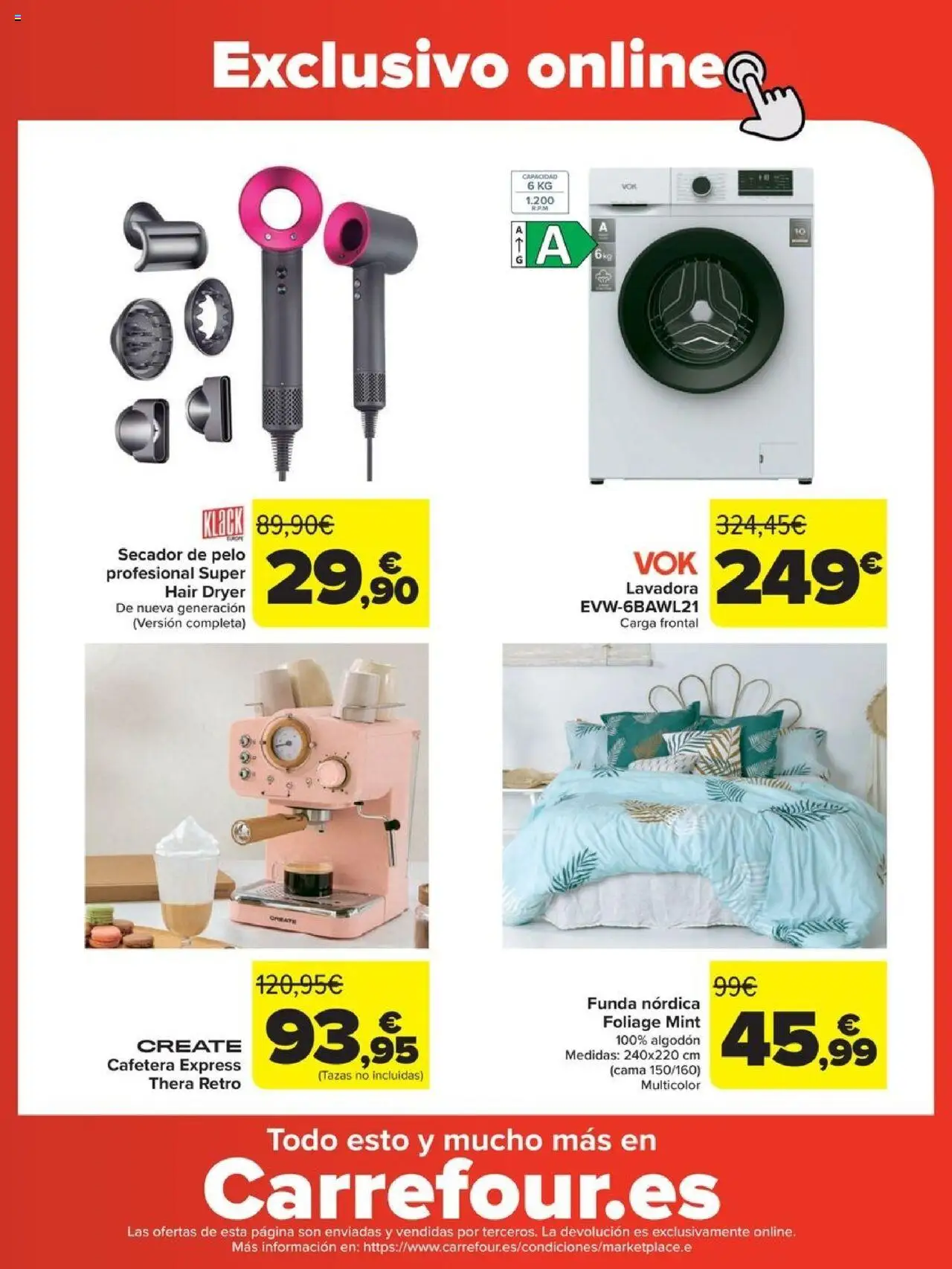 Carrefour - Chollos │ válido desde el 19.09.2025 | Página: 24 | Productos: Funda, Lavadora, Cafetera, Cama
